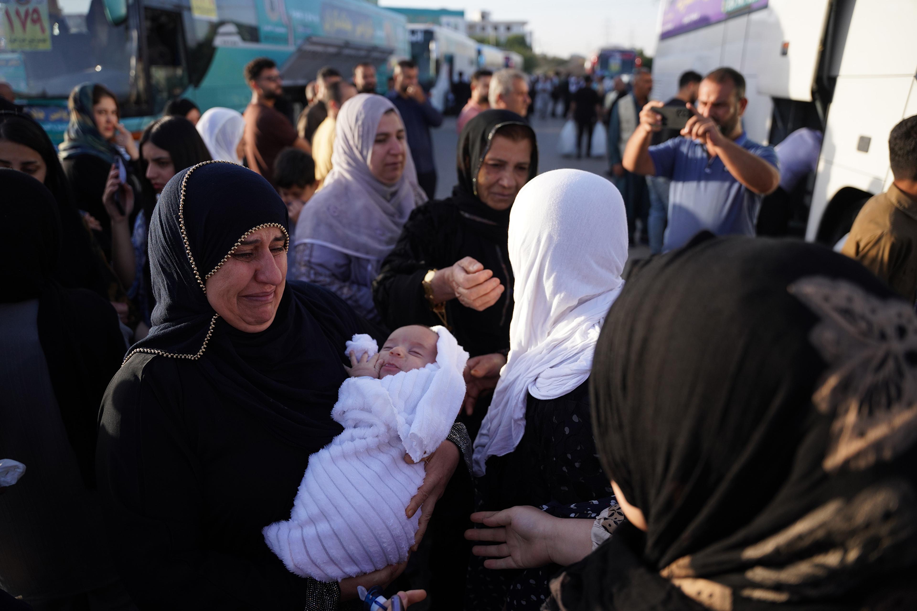 Iraqi pilgrims depart from Sulaymaniyah as the first Hajj convoy is sent off to the holy lands in Saudi Arabia with prayers on May 16, 2025.