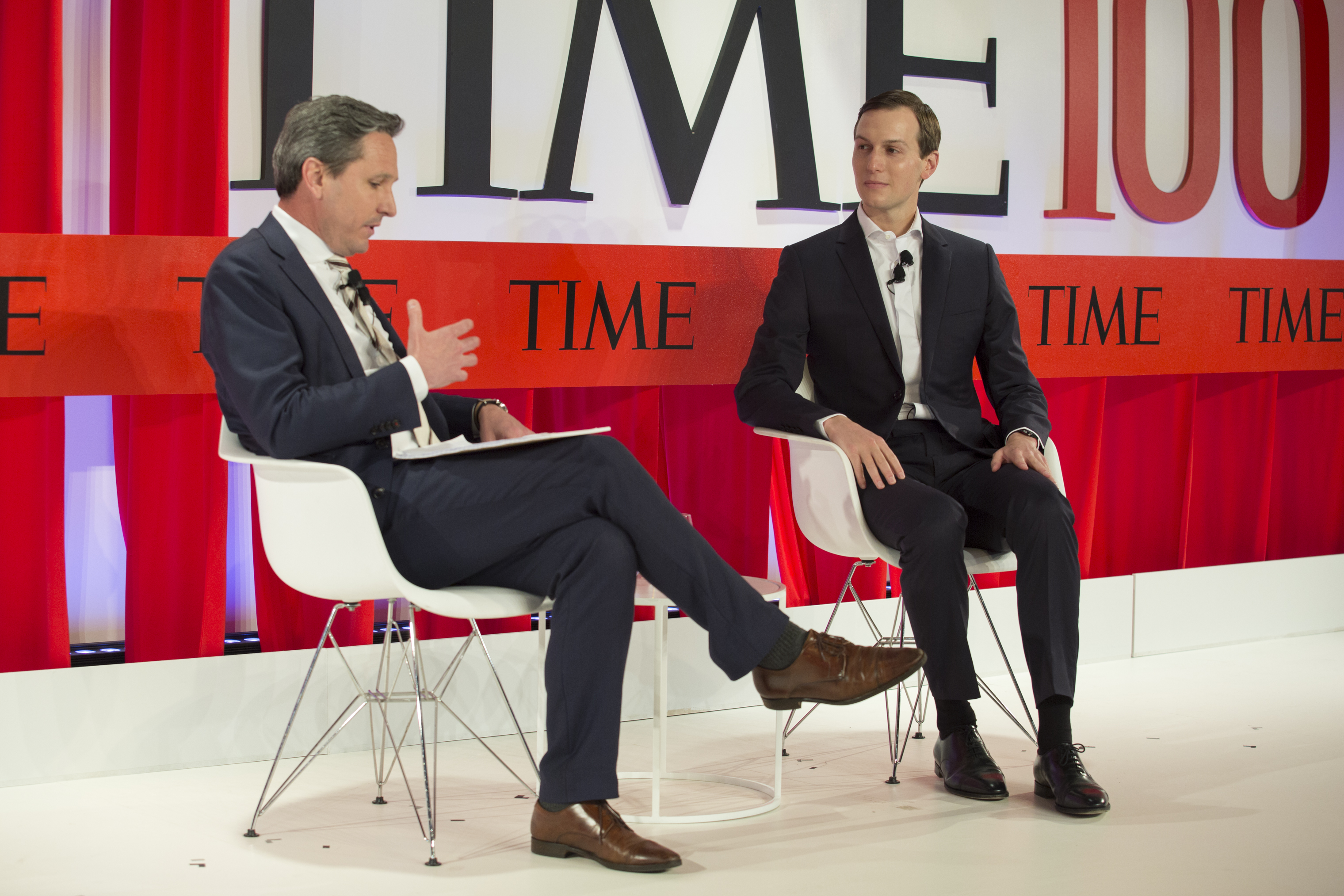 Assistant and Senior Adviser to the President Jared Kushner speaks to Brian Bennett, Senior White House Correspondent for TIME during an interview at the TIME100 Summit in New York, on April 23, 2019.