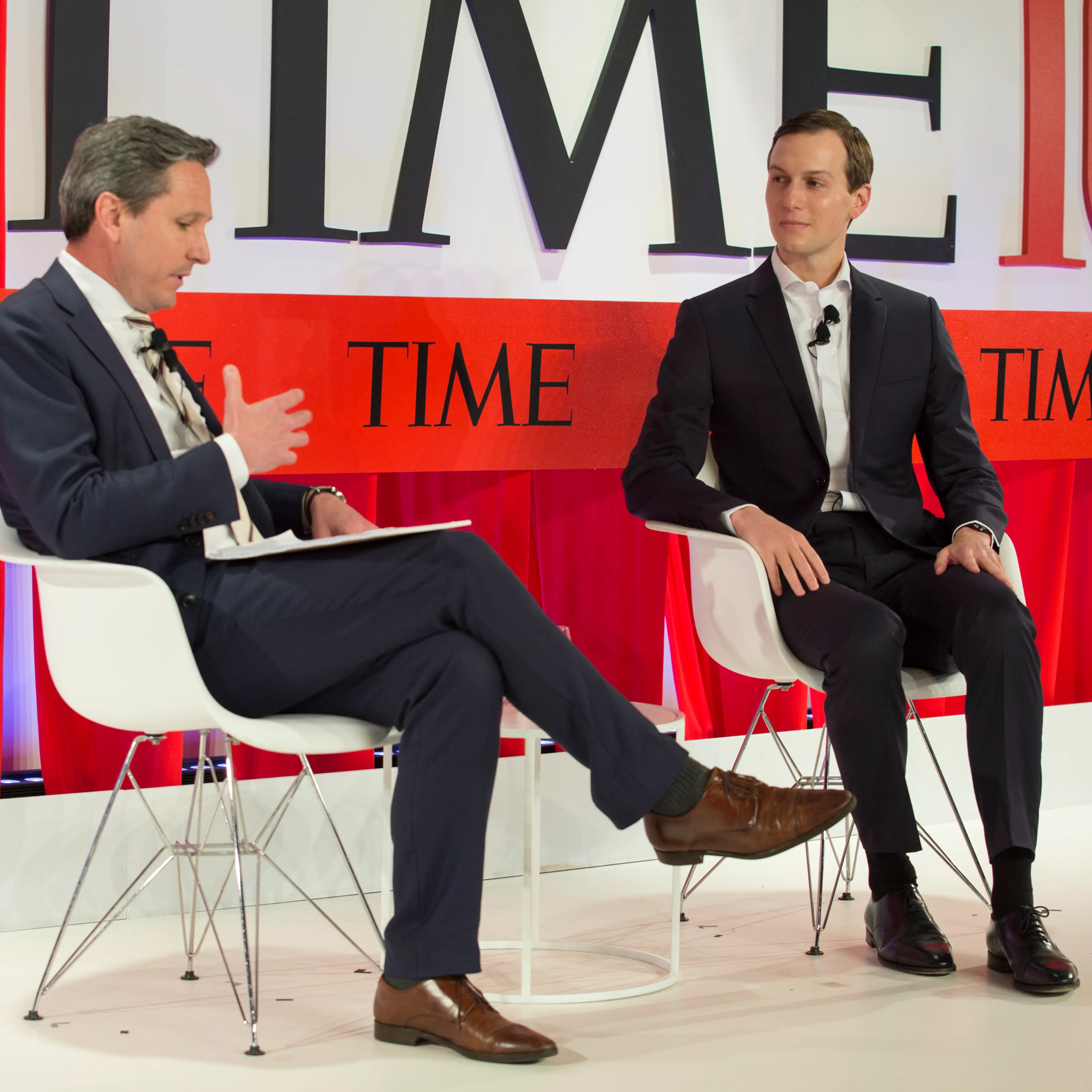 Assistant and Senior Adviser to the President Jared Kushner speaks to Brian Bennett, Senior White House Correspondent for TIME during an interview at the TIME100 Summit in New York, on April 23, 2019.