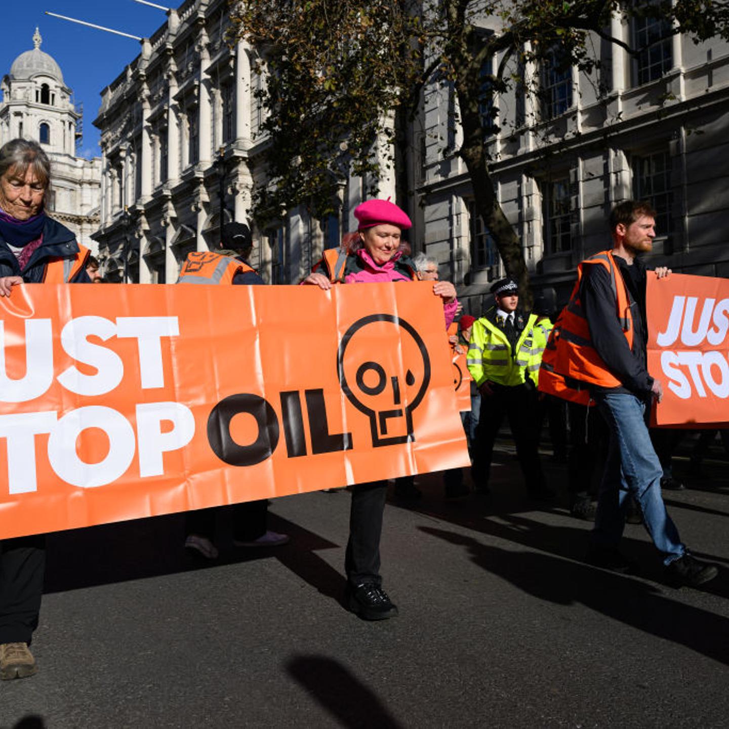 Just Stop Oil Protest In Westminster