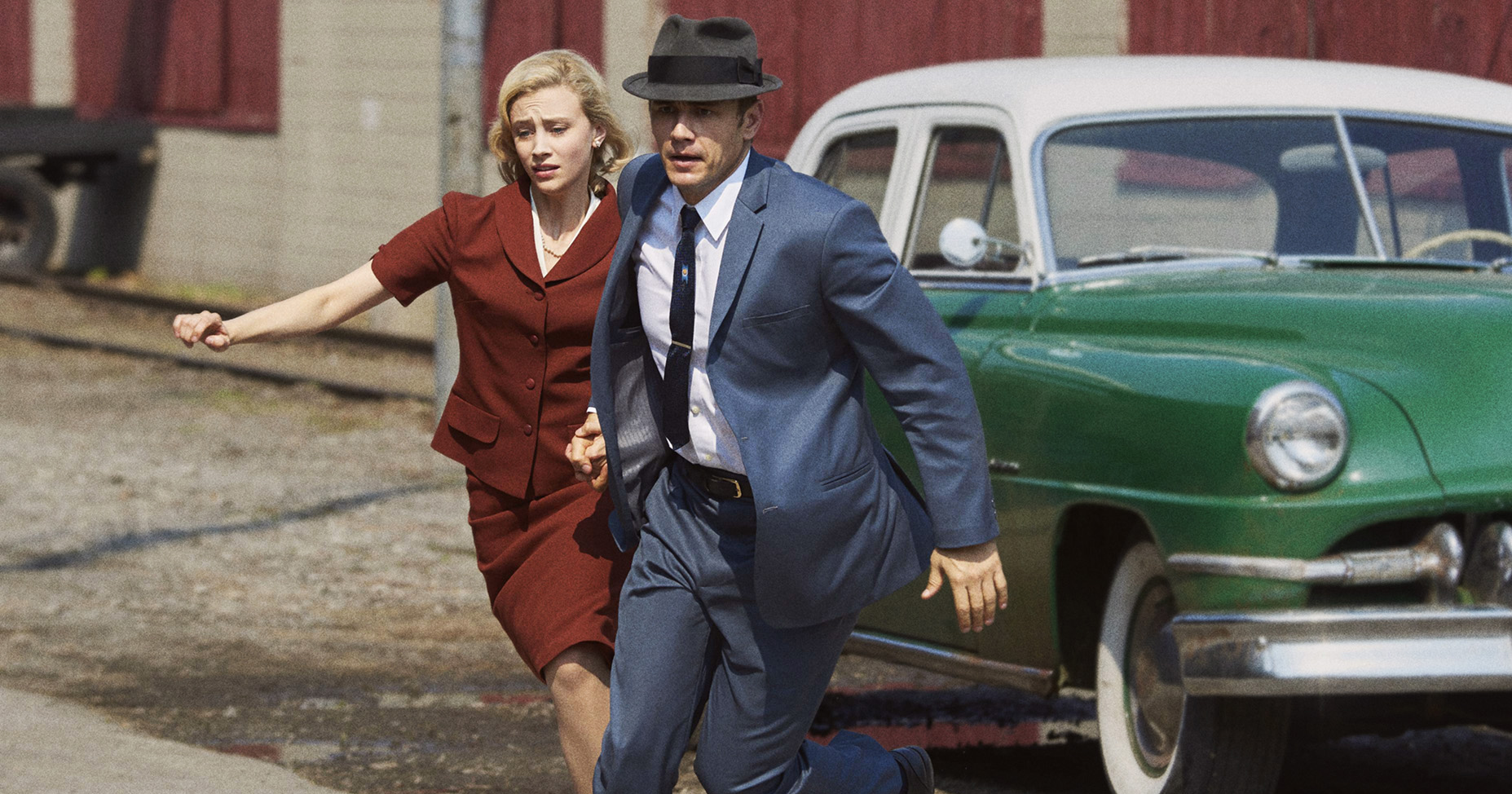 Sarah Gadon, as Sadie Dunhill, and James Franco, as Jake Epping, in 11.22.63.