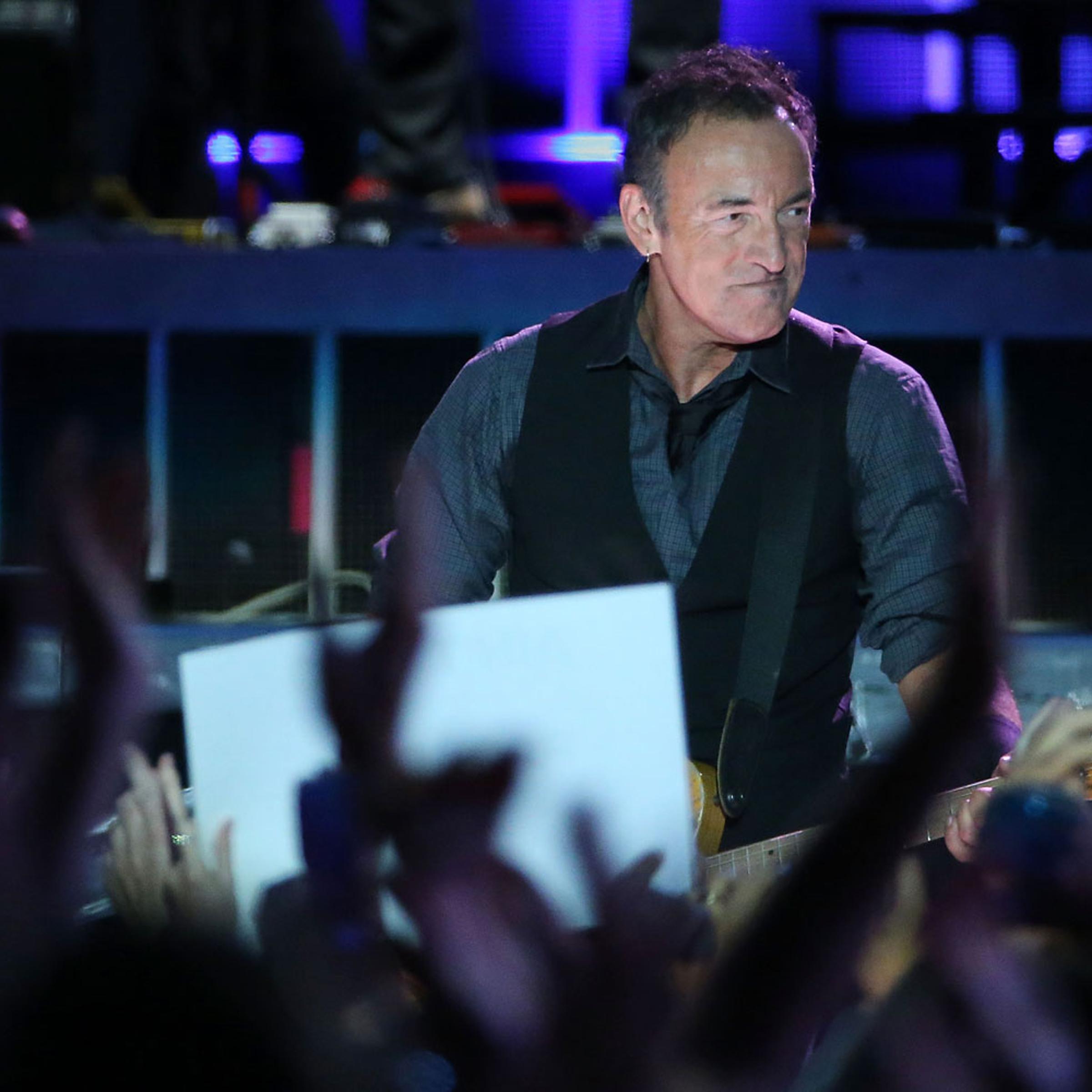 Bruce Springsteen perfomrs live on stange with the E Street Band on March 1, 2014 in Auckland, New Zealand.