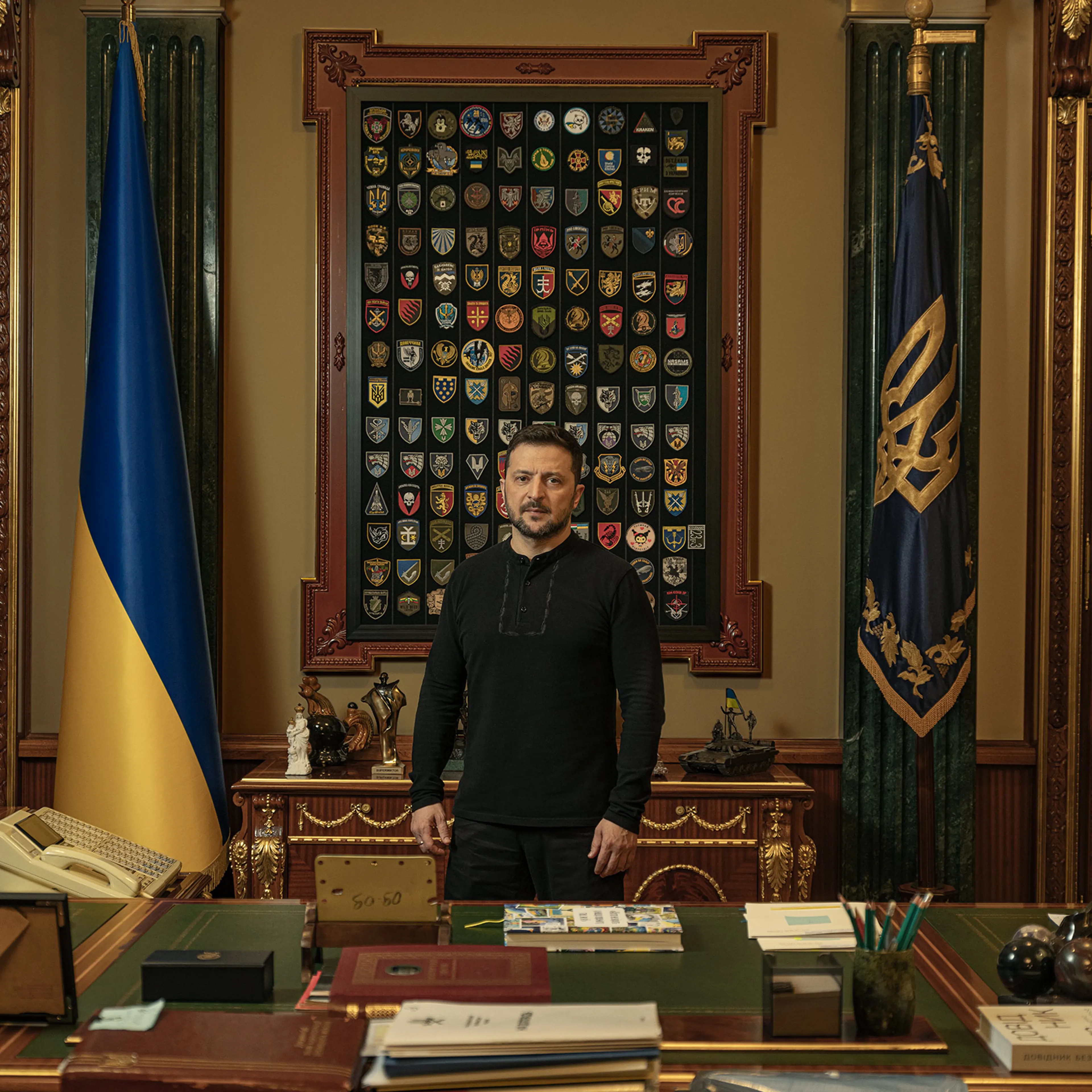 Ukraine’s Volodymyr Zelensky in his presidential office on March 21, 2025.