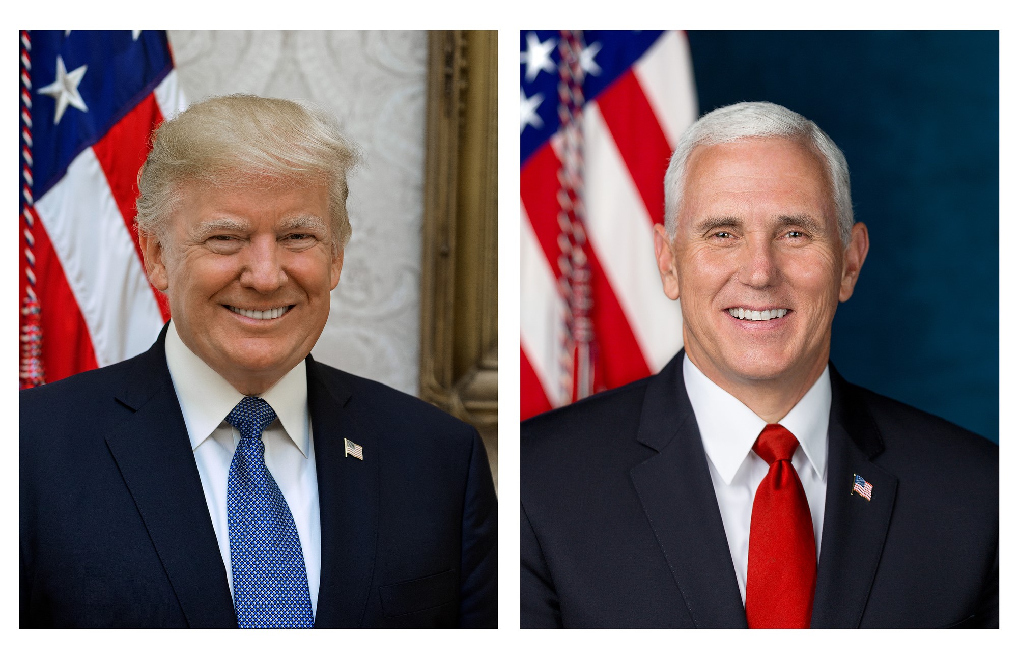 The official portraits of President Donald Trump and Vice President Mike Pence