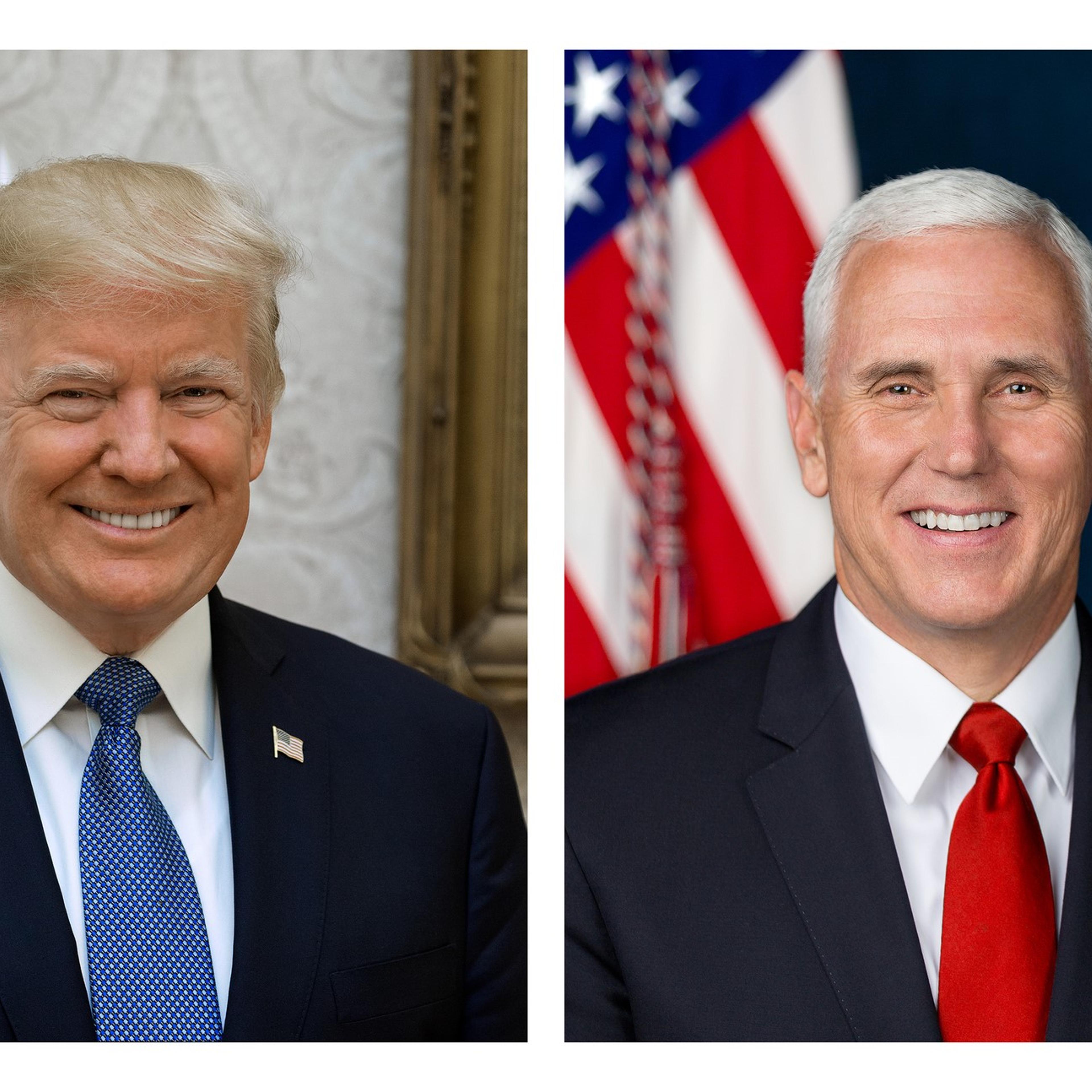 The official portraits of President Donald Trump and Vice President Mike Pence