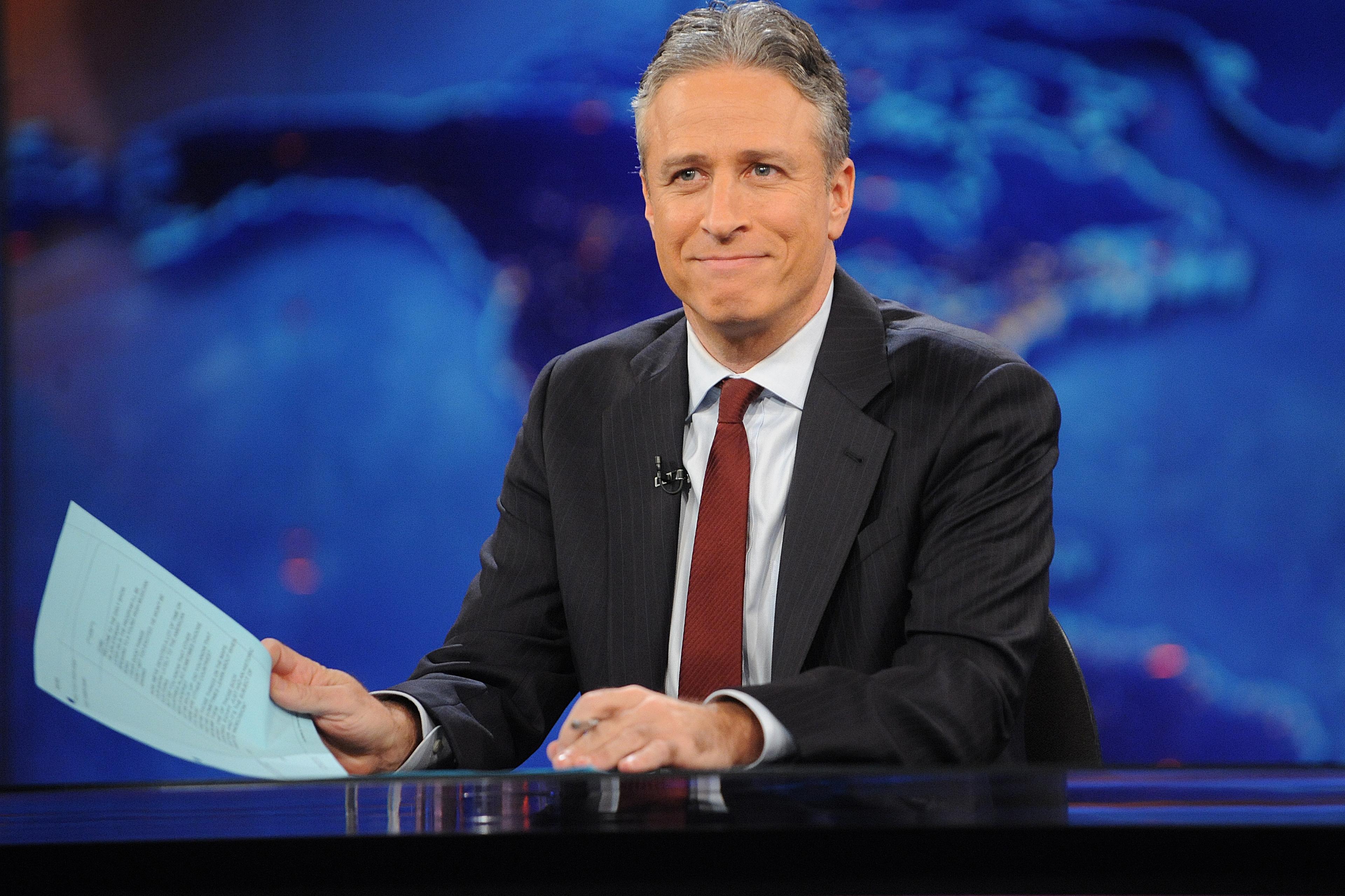 Jon Stewart during a taping of "The Daily Show with Jon Stewart" in 2011.