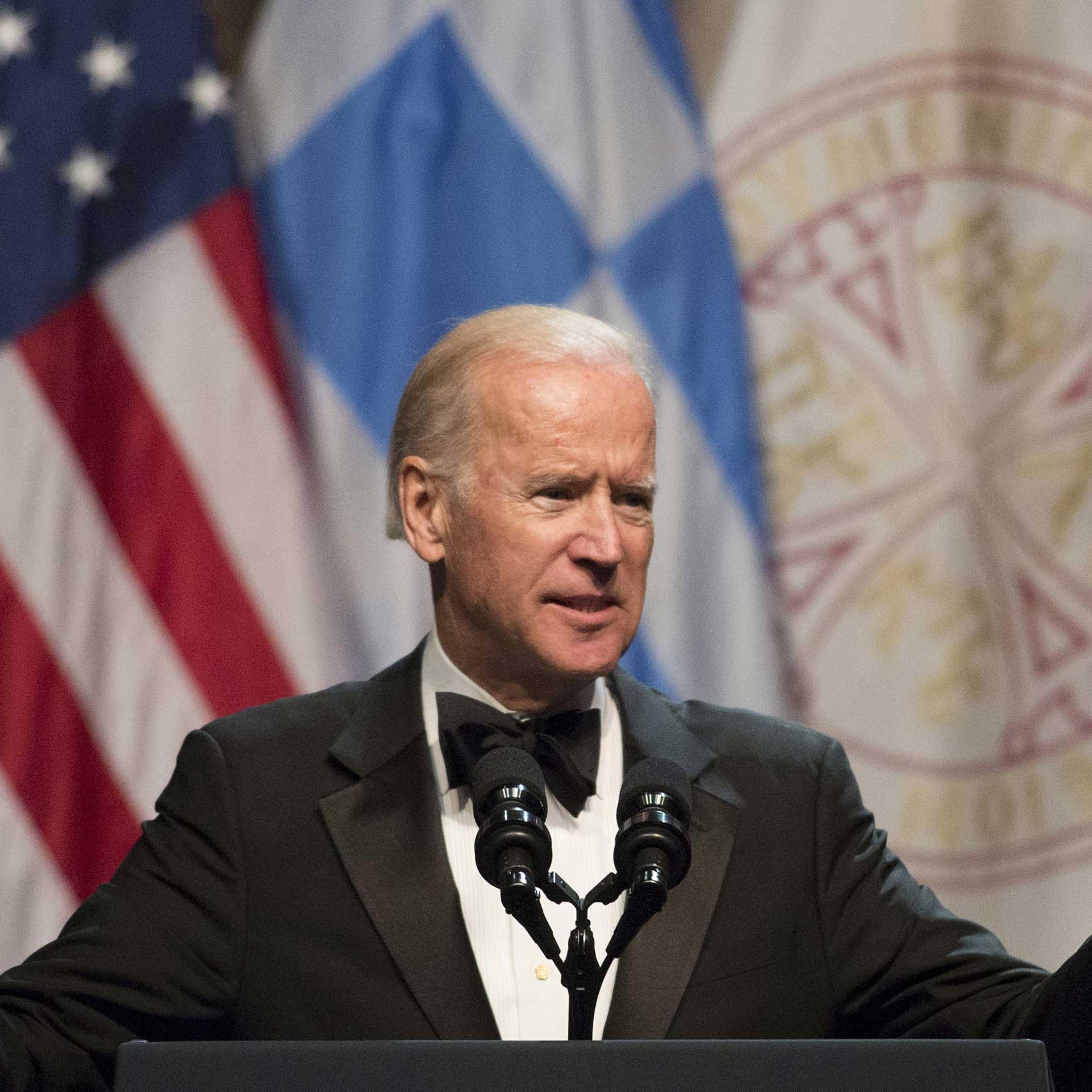 U.S. Vice President Joe Biden speaks after receiving the Athenagoras Human Rights Award from The Order of St. Andrew, Archons of the Ecumenical Patriarchate, in Manhattan