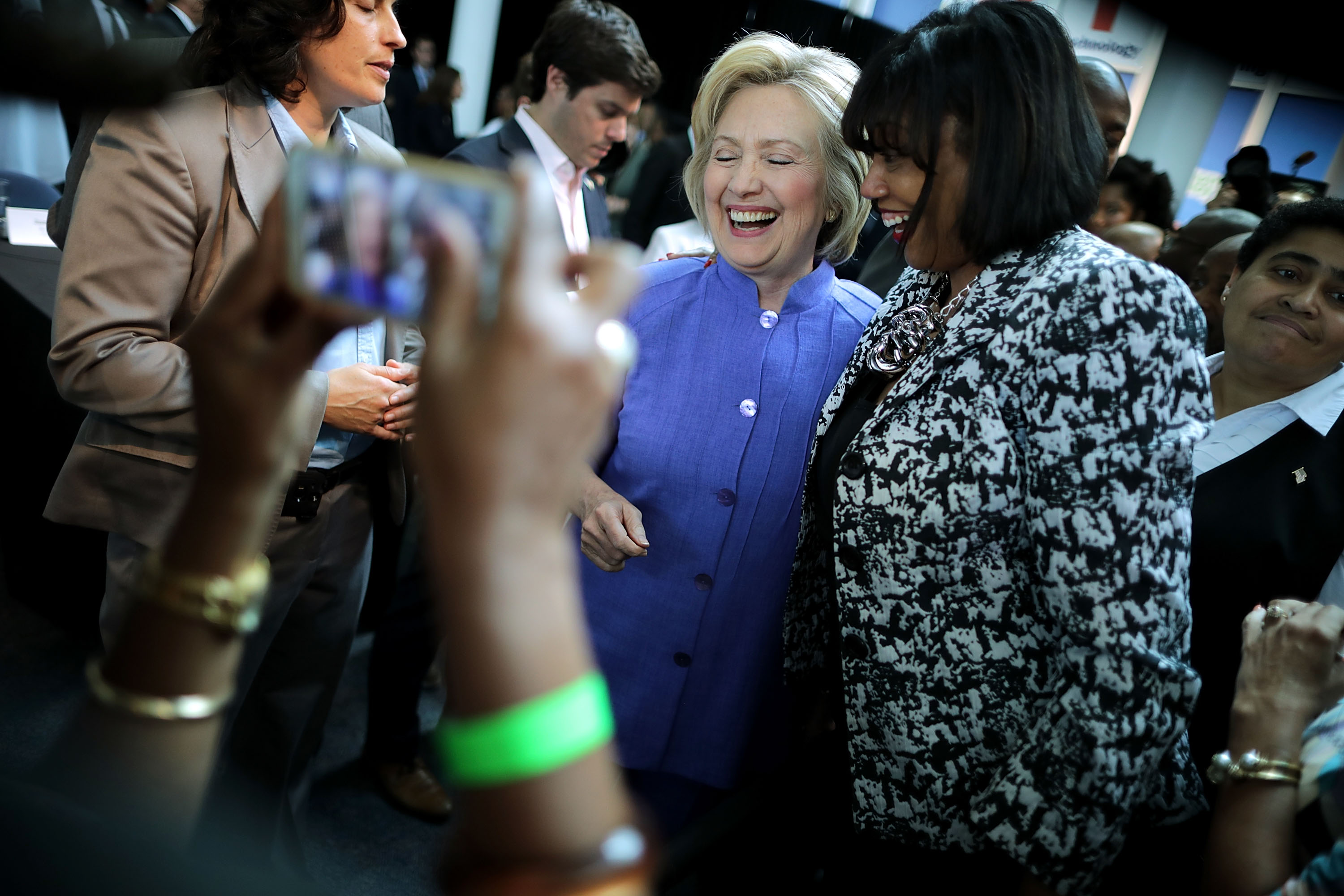 Democratic Presidential Candidate Hillary Clinton Holds National Security Discussion In Hampton, Virginia