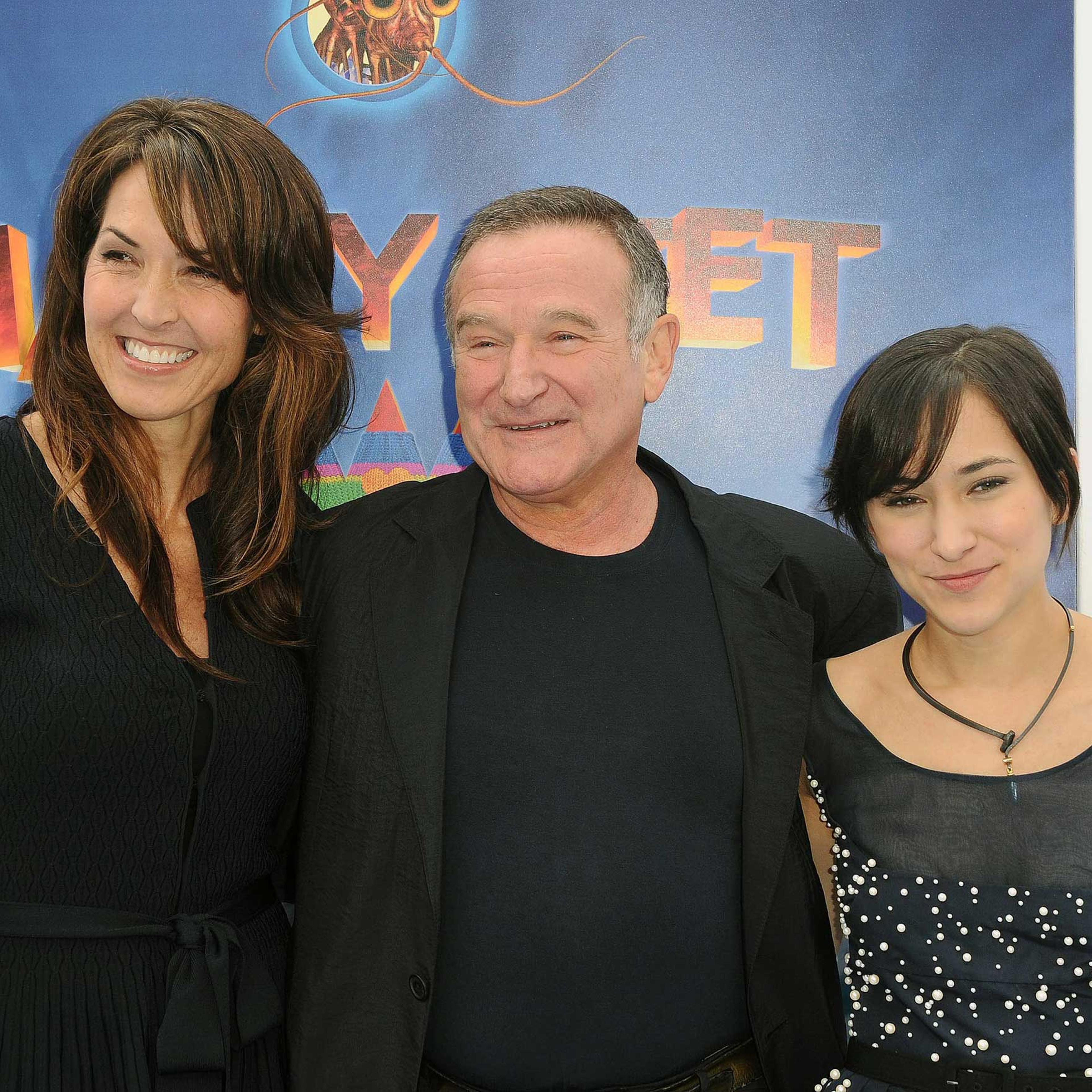 Susan Schneider, Robin Williams, and Zelda Williams in 2011.