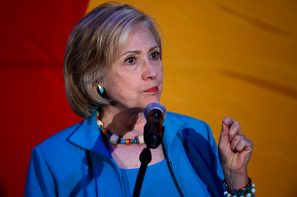 Hillary Clinton speaks to supporters in the hopes of explaining her goals for her campaign, what she will do as president and gaining their votes for the Colorado caucuses on Super Tuesday in 2016 on August 4, 2015 at La Rumba.