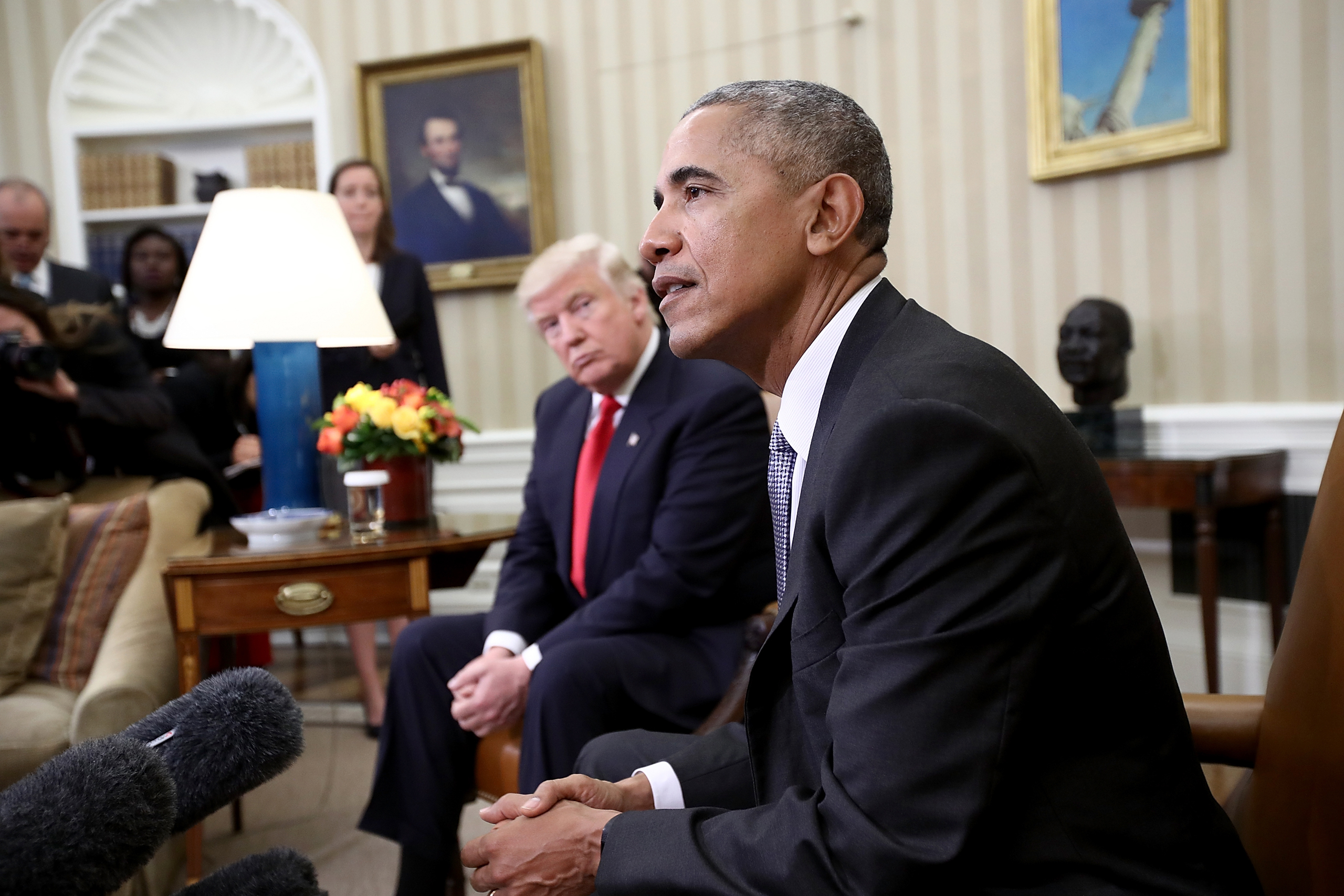 President Obama Meets With President-Elect Donald Trump In The Oval Office Of White House