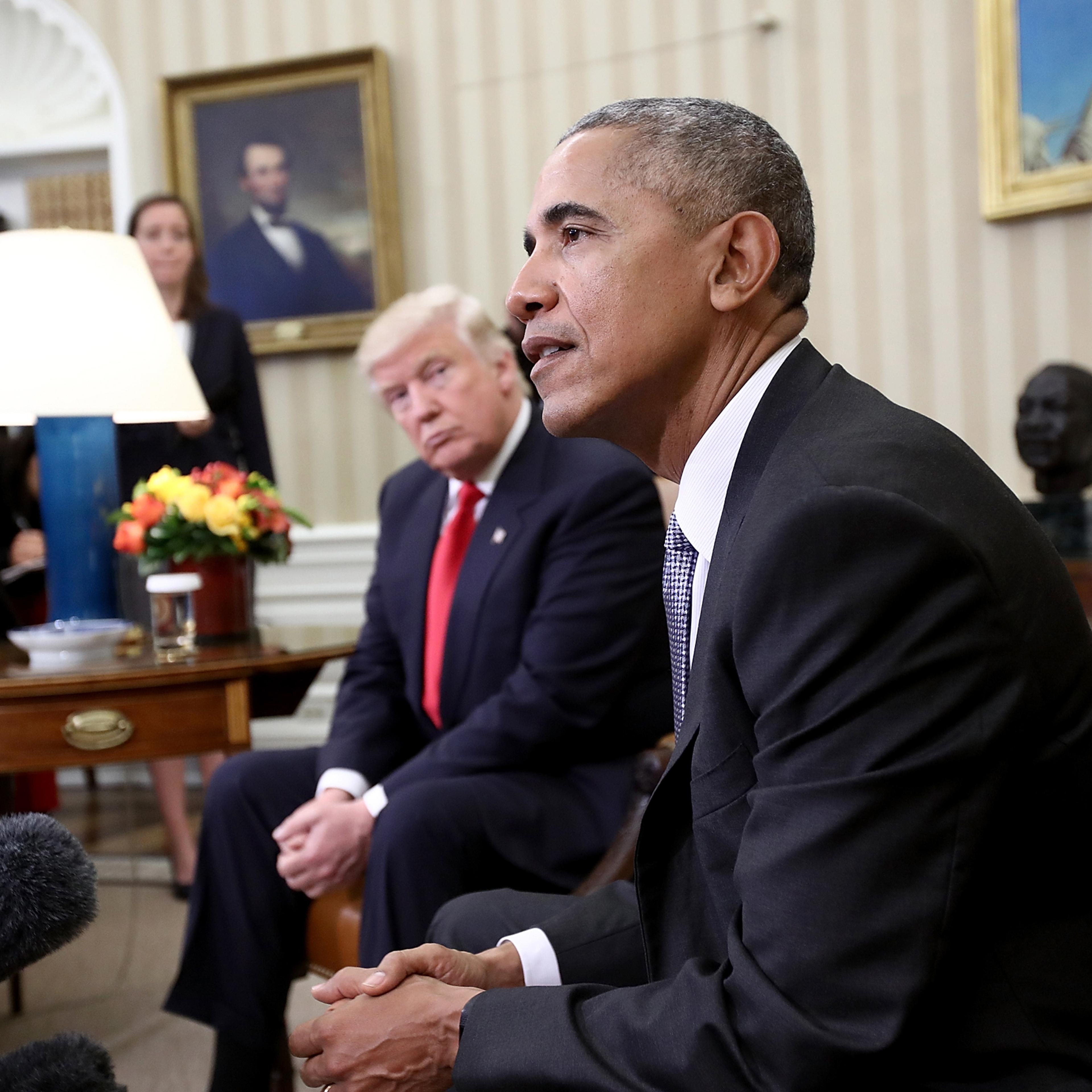 President Obama Meets With President-Elect Donald Trump In The Oval Office Of White House