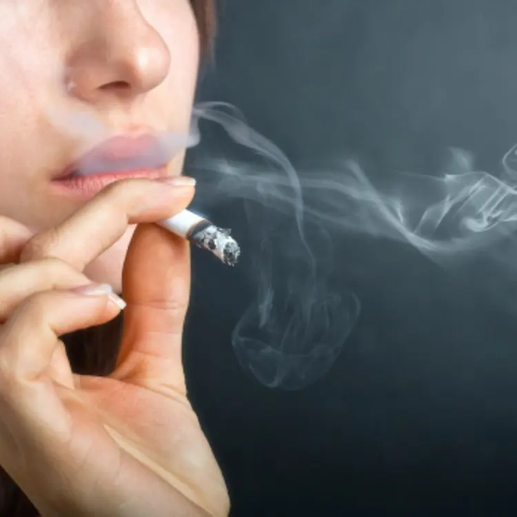 young woman smoking
