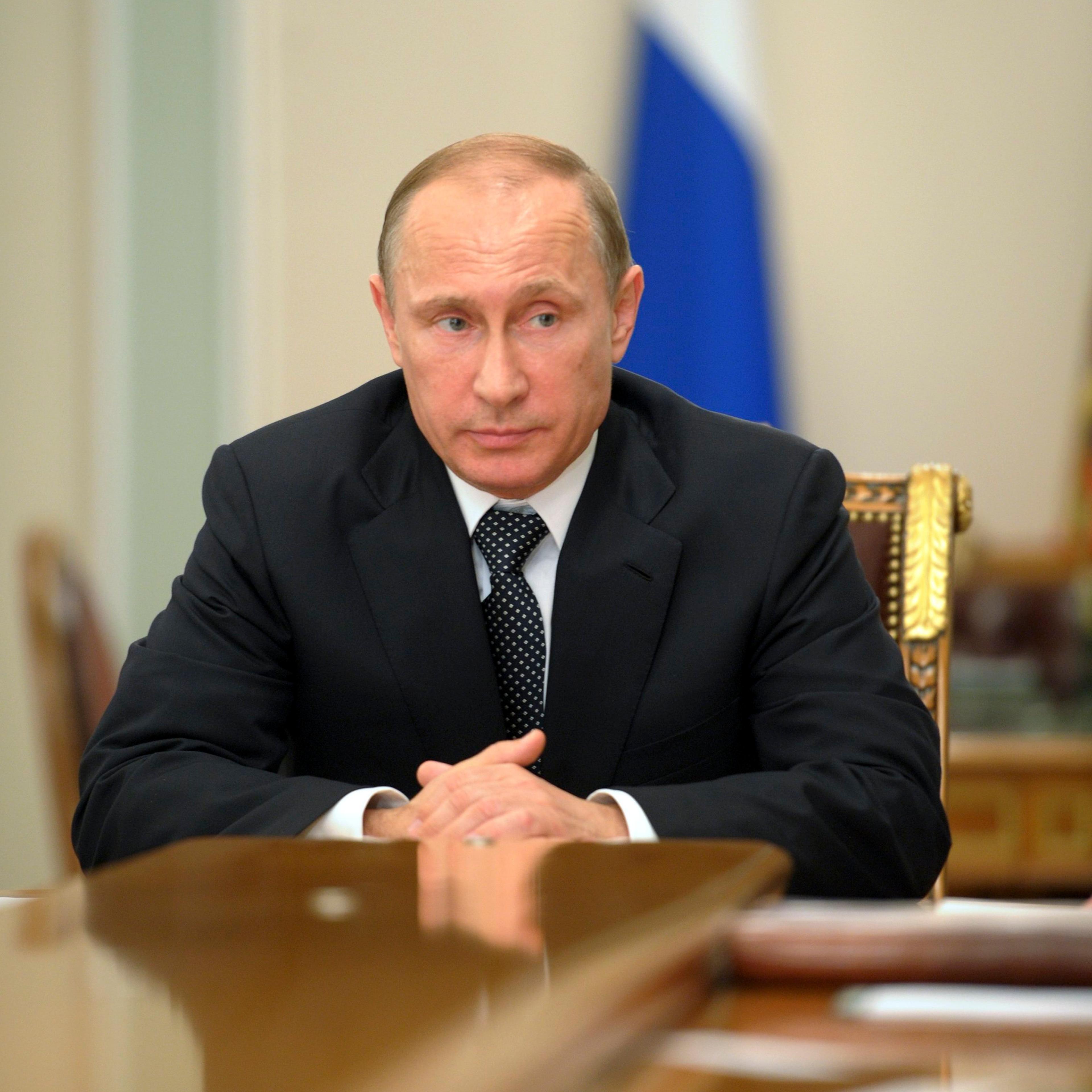 Russia's President Vladimir Putin chairs a meeting at the Novo-Ogaryovo state residence outside Moscow on July 17, 2014.