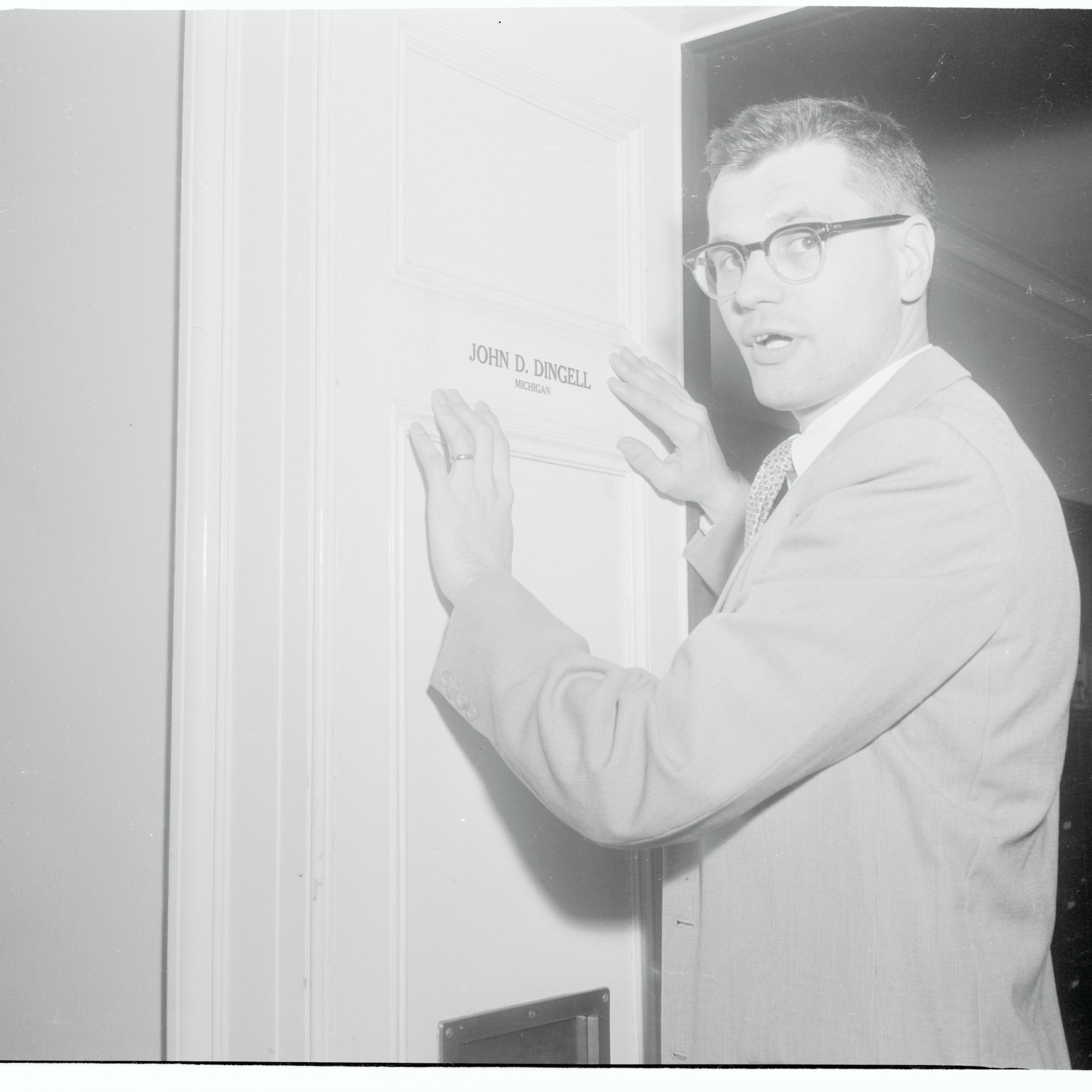 John D. Dingell Jr. Showing Name Plate