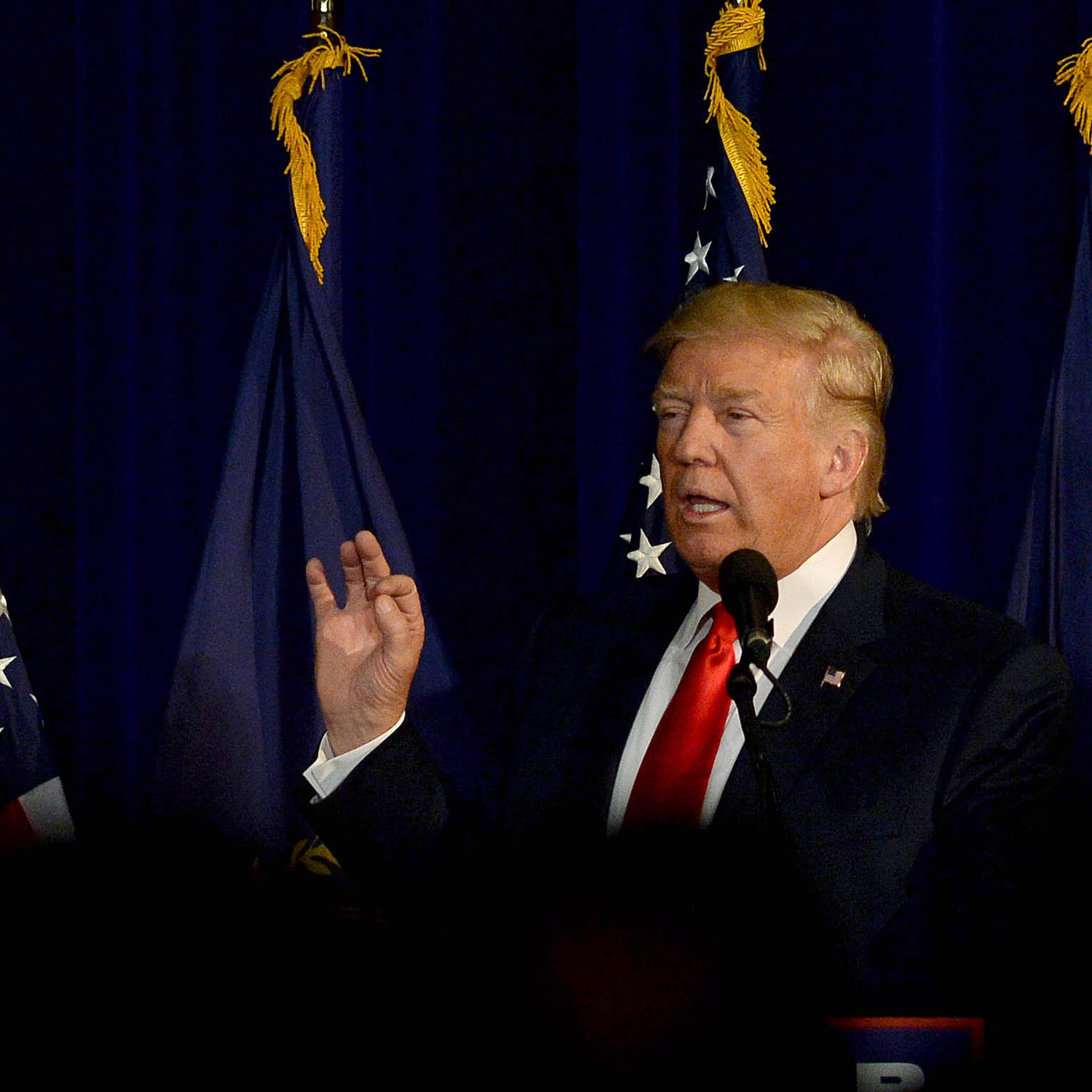 GOP Presidential Candidate Donald Trump Campaigns In Laconia, New Hampshire