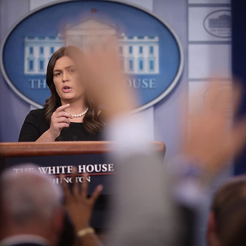 White House press secretary Sarah Huckabee Sanders answers questions during the daily White House press briefing May 22, 2018 in Washington, DC.