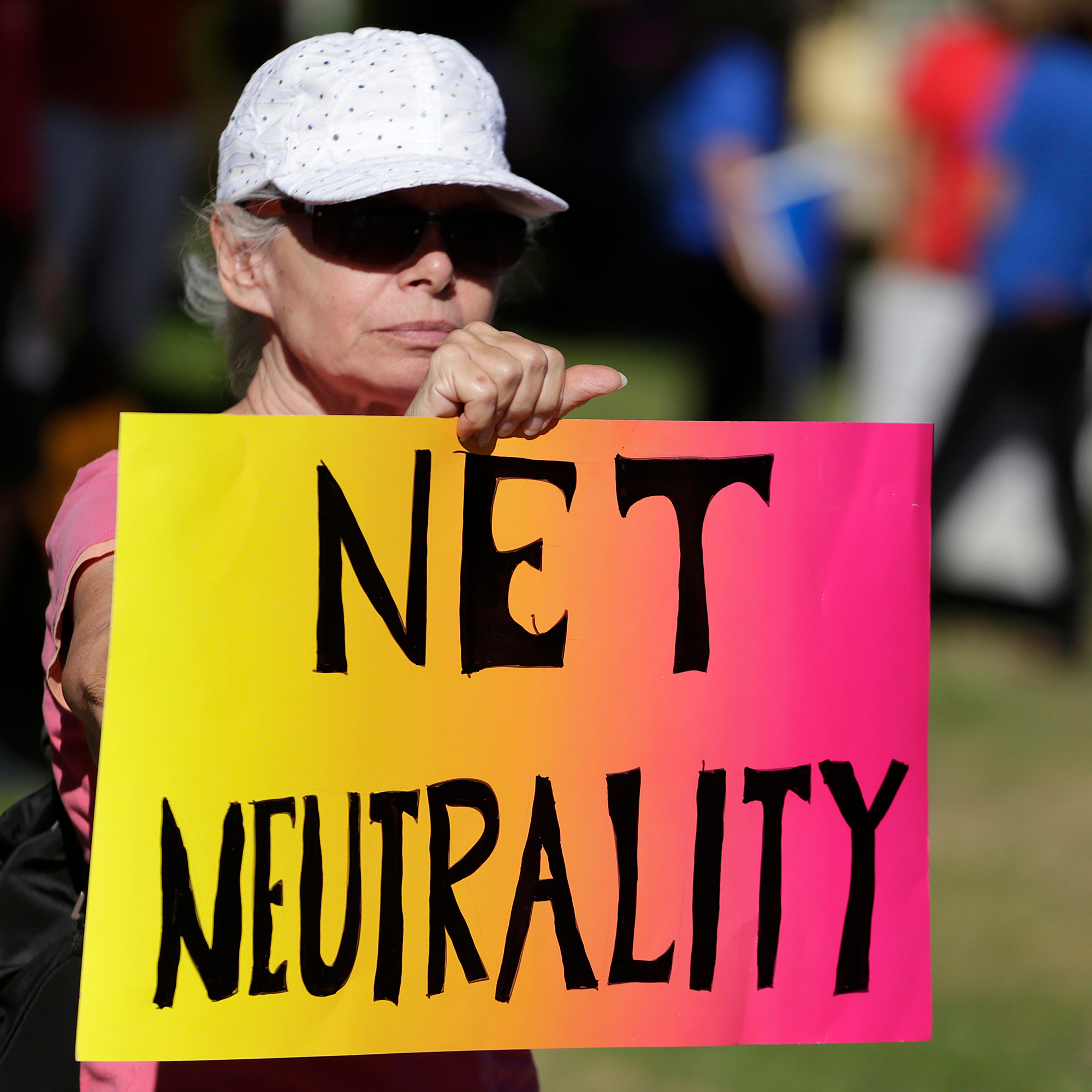 Erlendsson attends a pro-net neutrality Internet activist rally in the neighborhood where U.S. President Barack Obama attended a fundraiser in Los Angeles