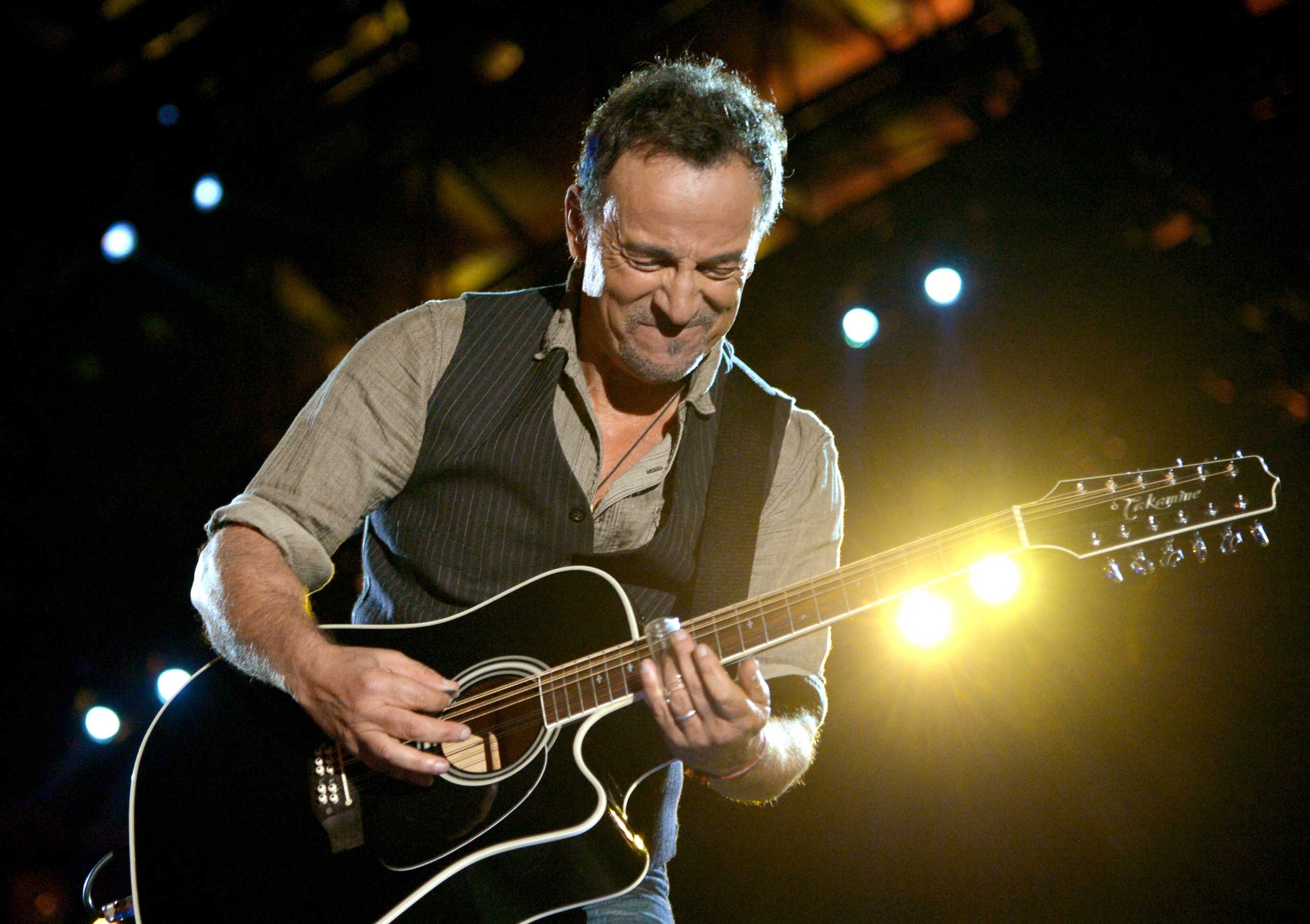 Bruce Springsteen performs onstage during "The Concert For Valor" at The National Mall on Nov. 11, 2014 in Washington, DC.