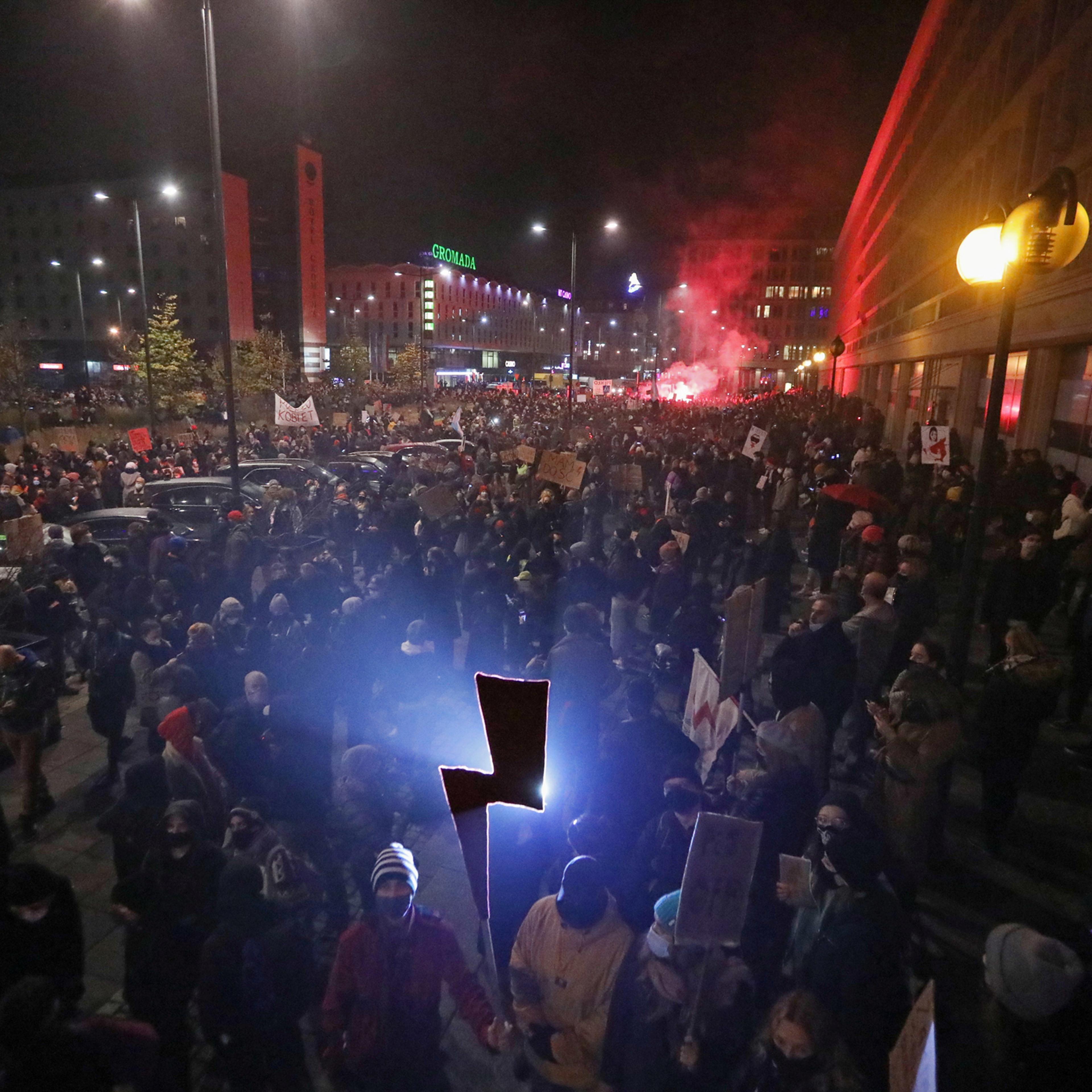 Women's Strike protest in Warsaw