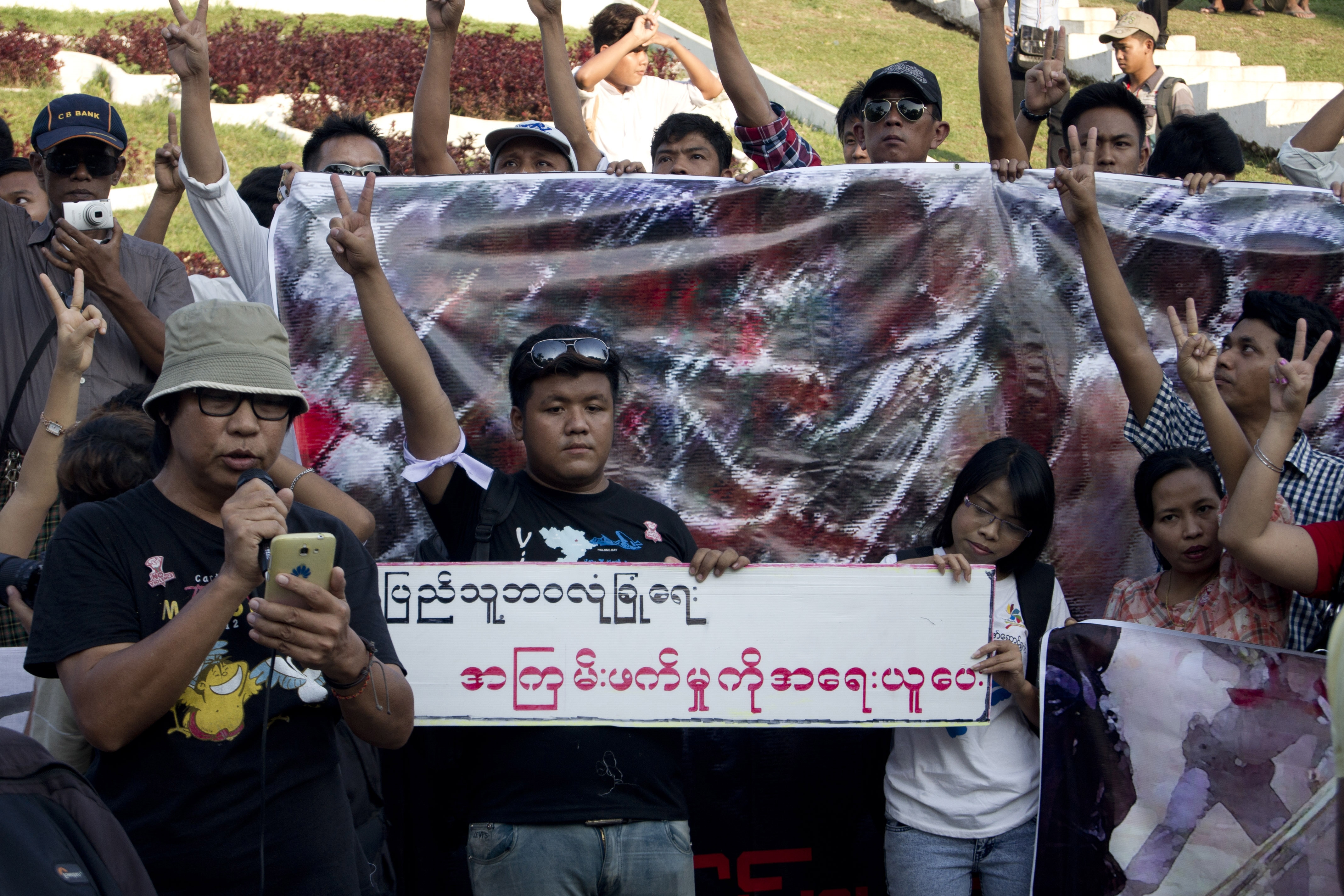 Burmese activist on March 21, 2015, at the bank of Innya Lake in Yangon, Burma.