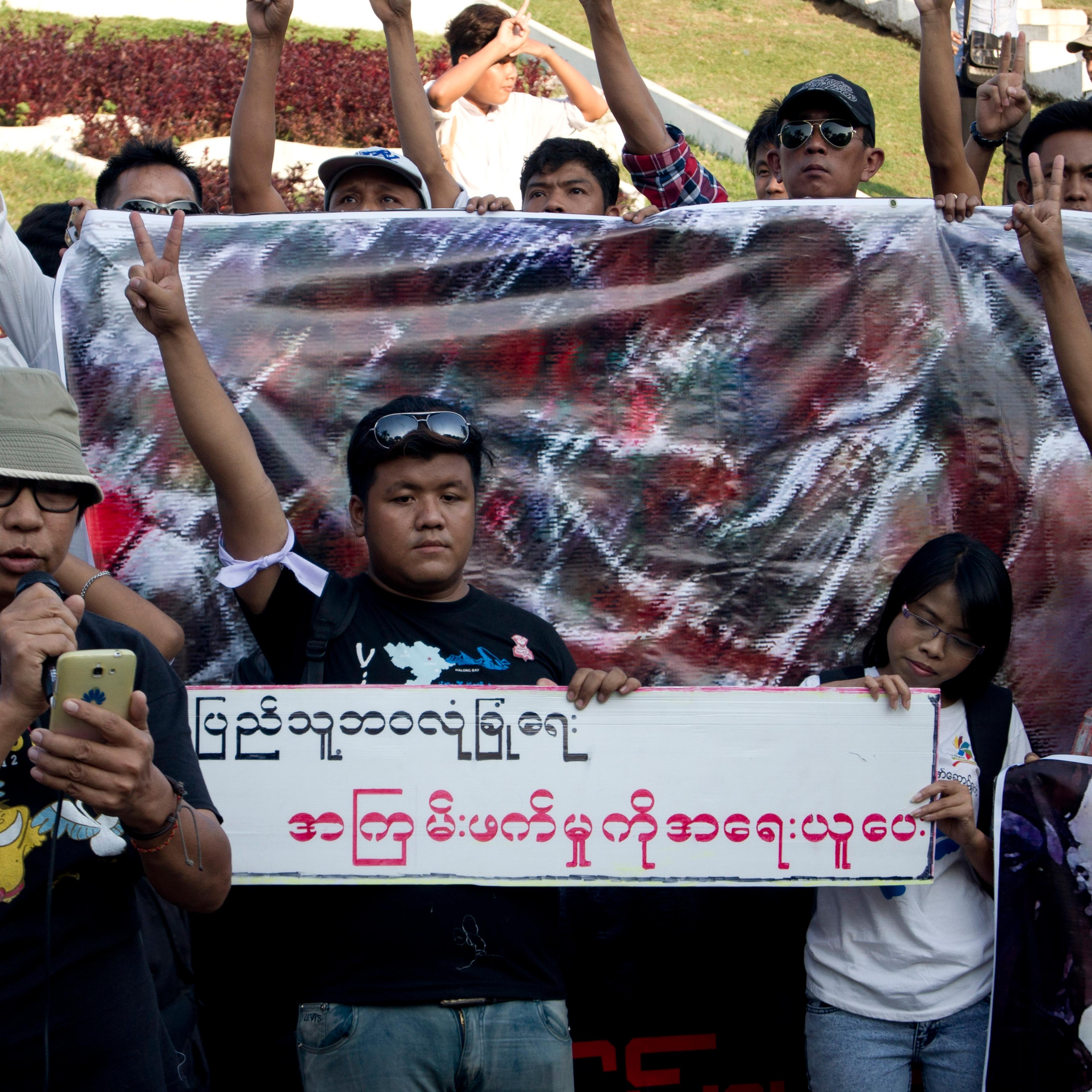 Burmese activist on March 21, 2015, at the bank of Innya Lake in Yangon, Burma.