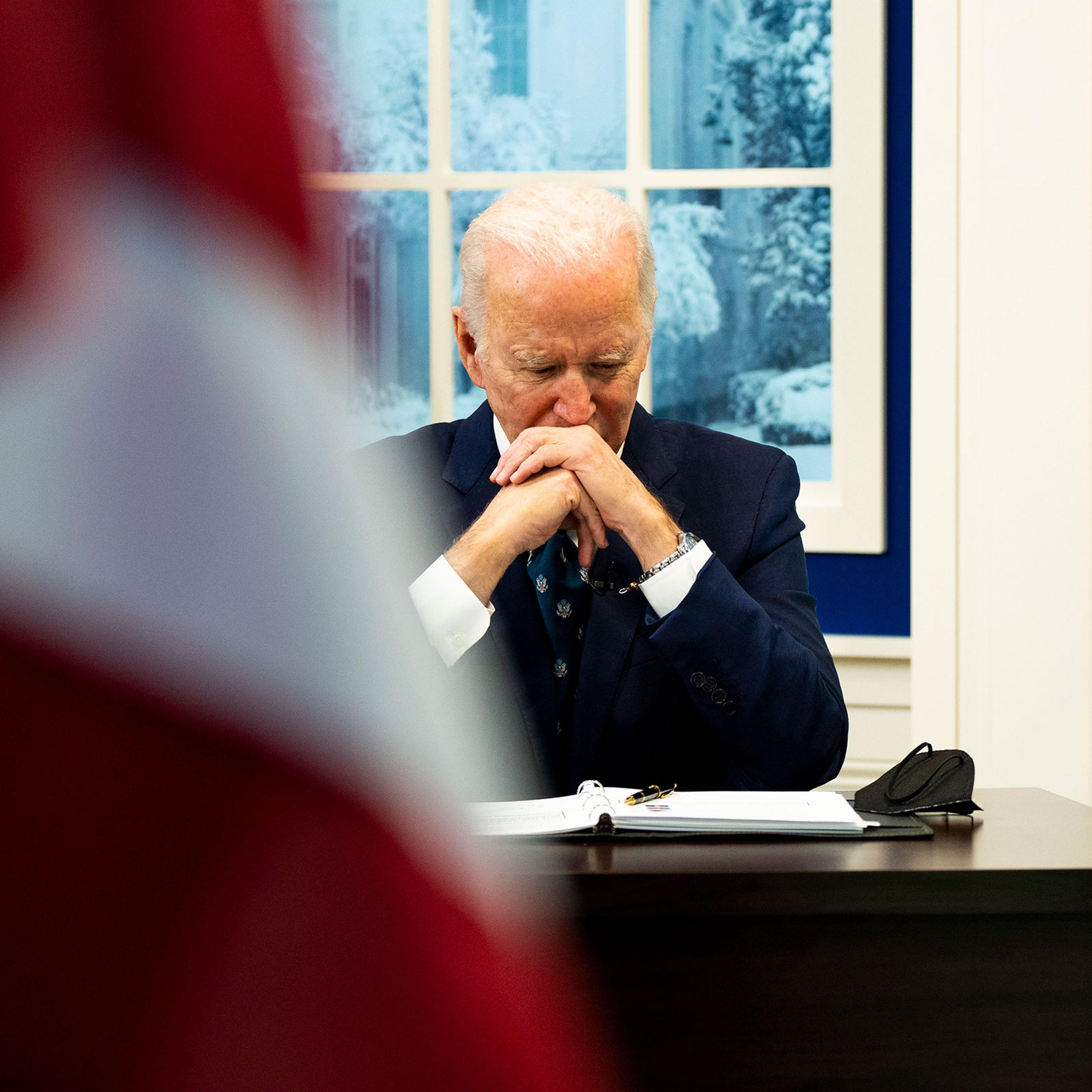 President Joe Biden during a meeting in the White House in Washington, Jan. 3, 2022. (Doug Mills/The New York Times)