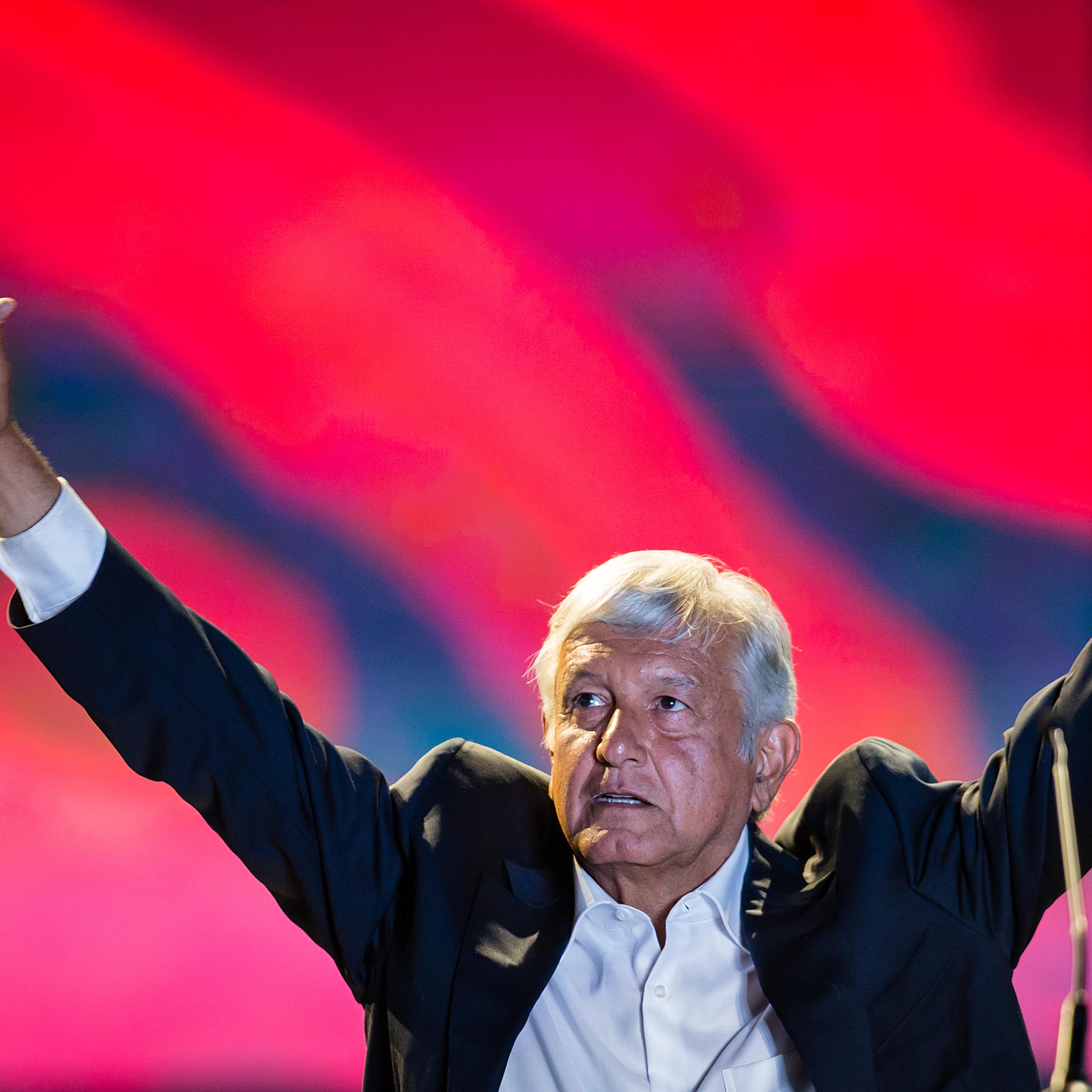 Andres Manuel Lopez Obrador during campaign event