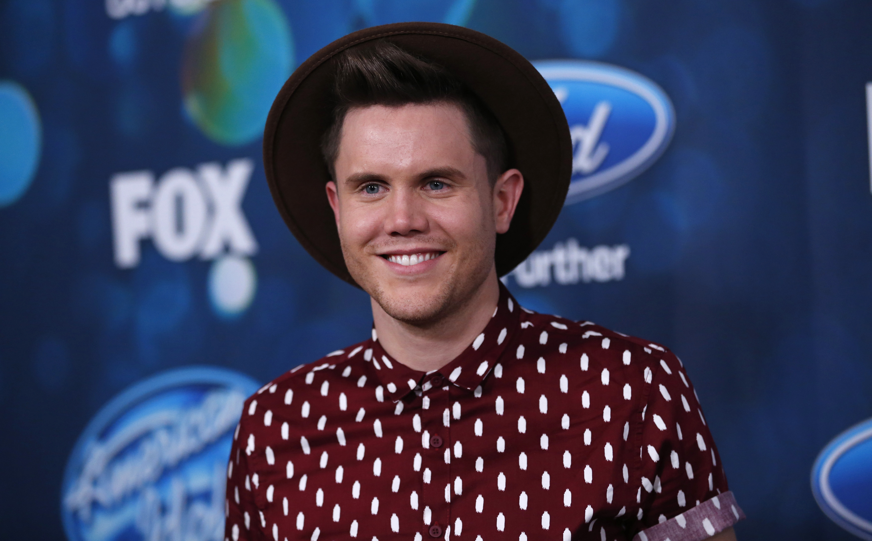 Finalist Harmon poses at the party for the finalists of "American Idol XV" in West Hollywood