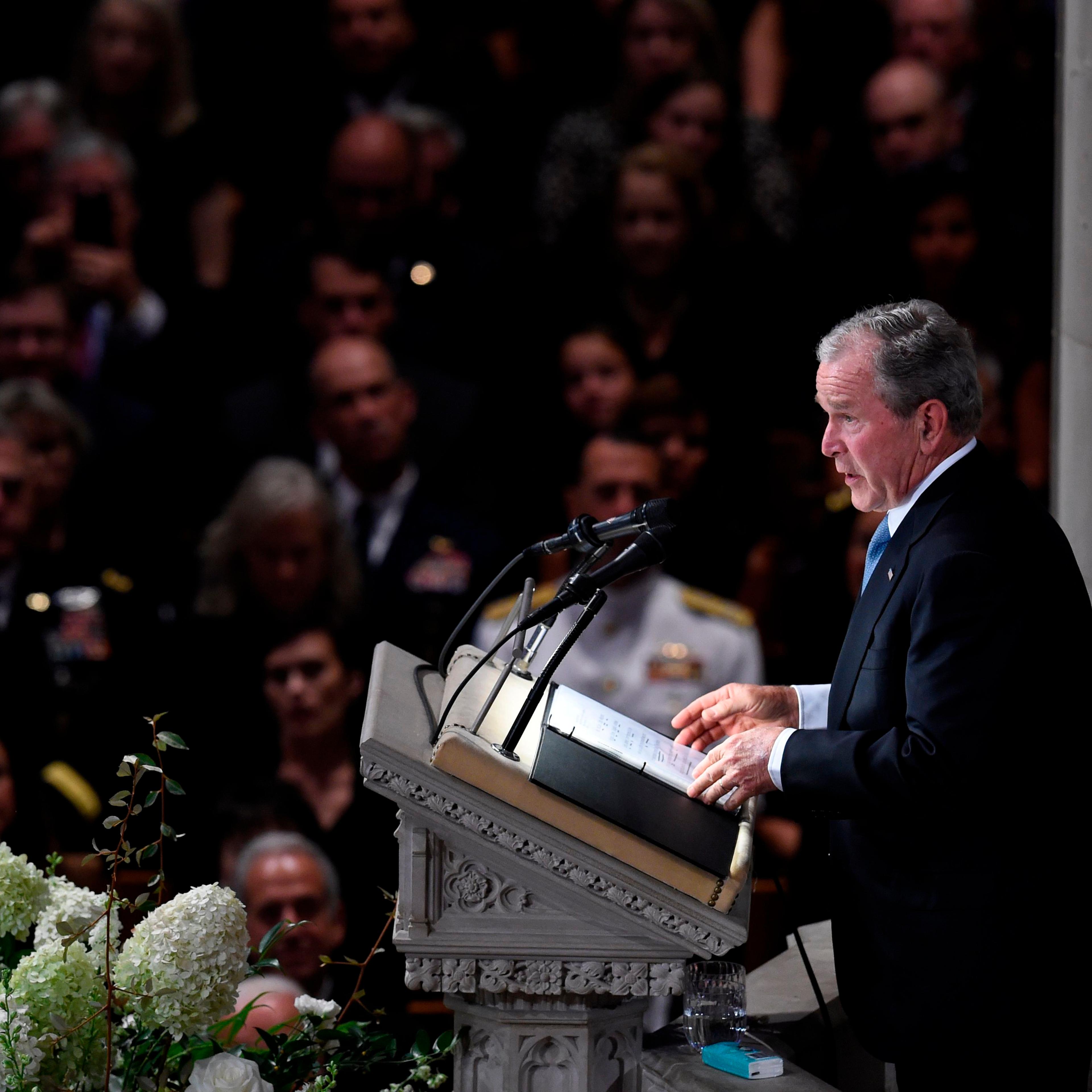 Former U.S. President George W. Bush speaking