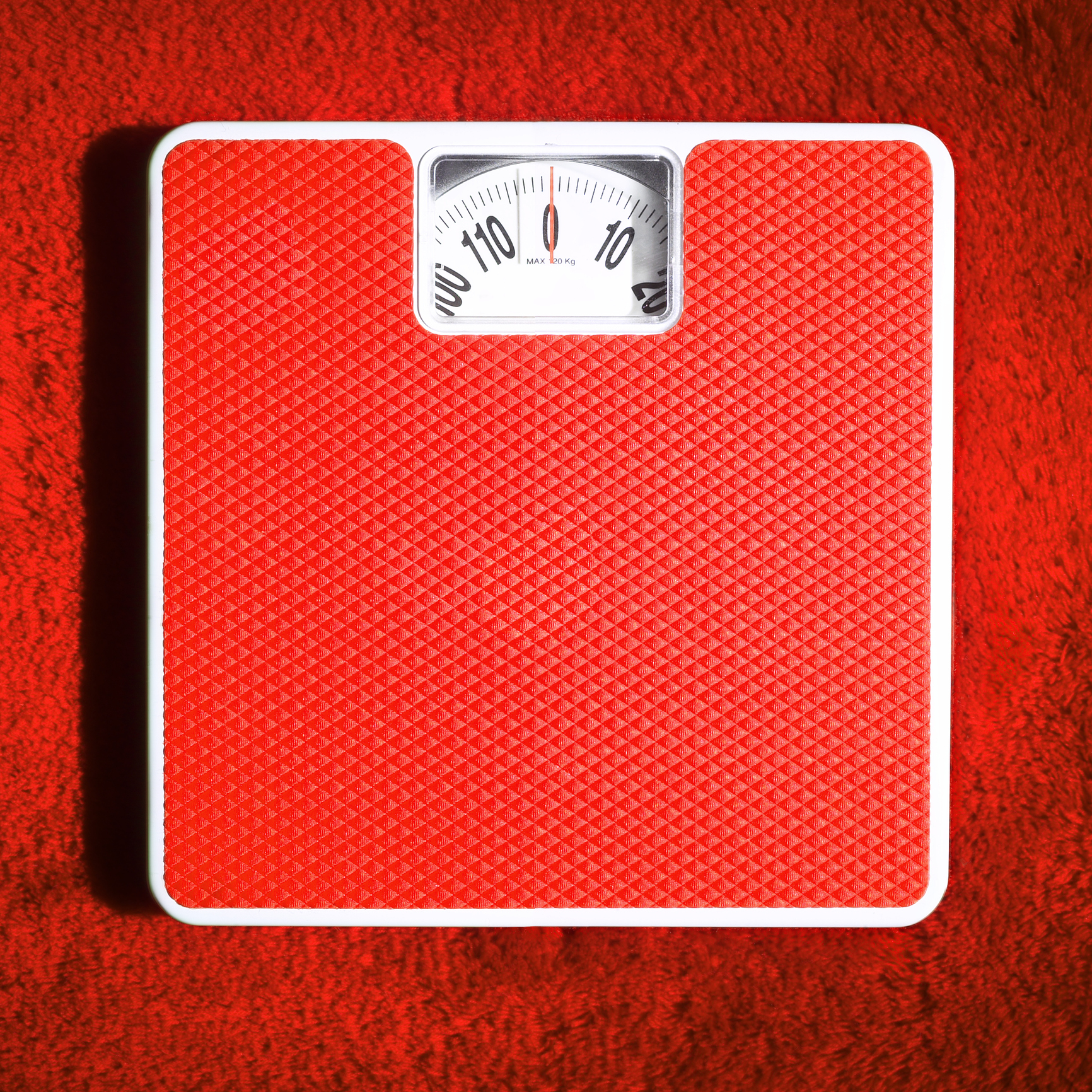 Red Bathroom Scale