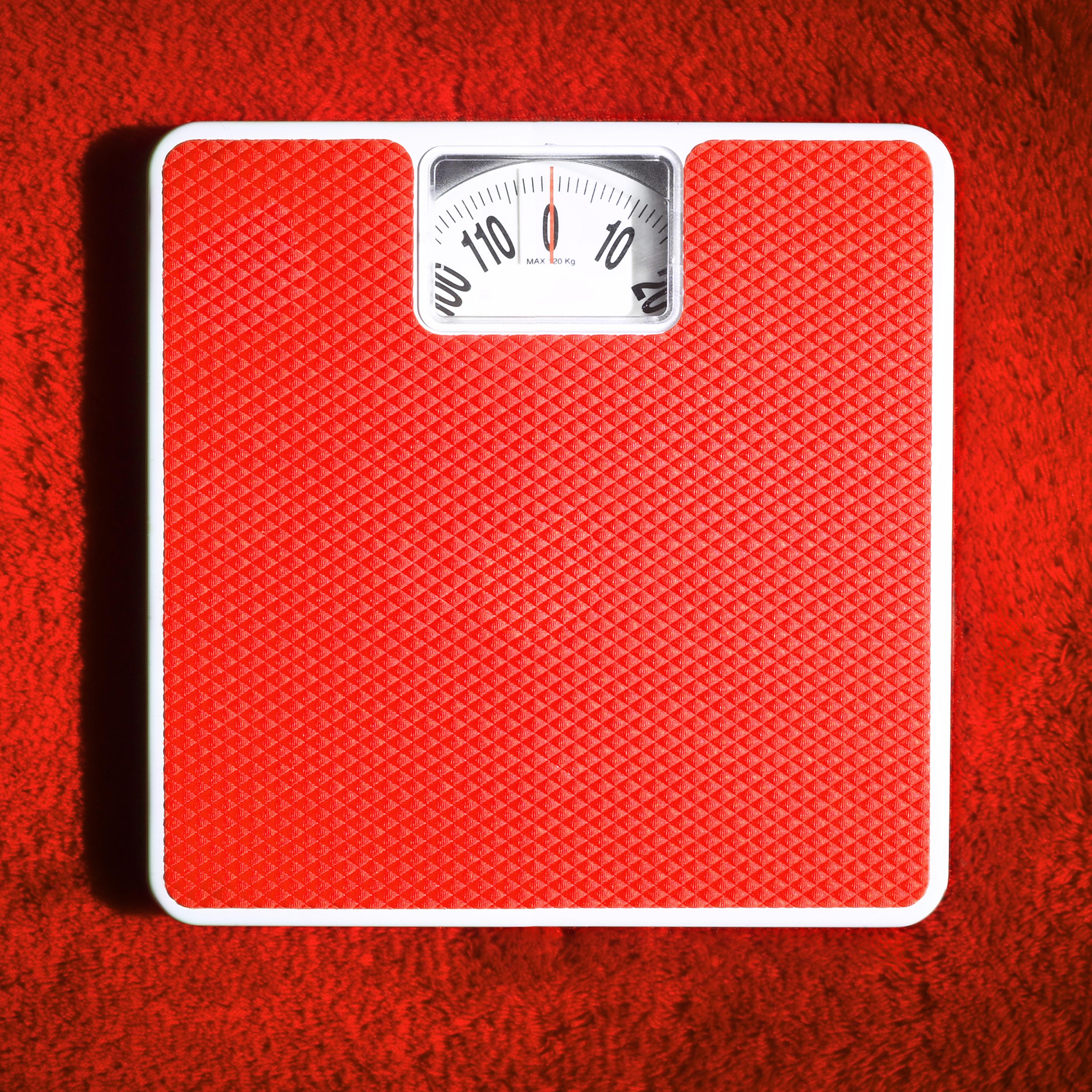 Red Bathroom Scale