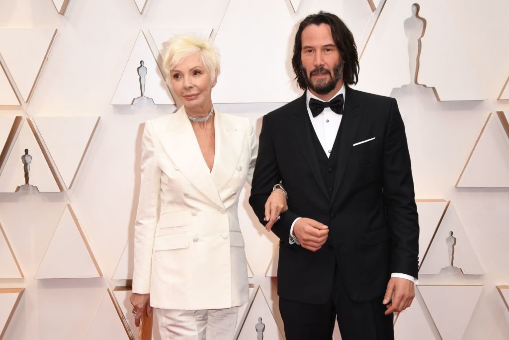 Keanu Reeves and mom at 2020 Oscars