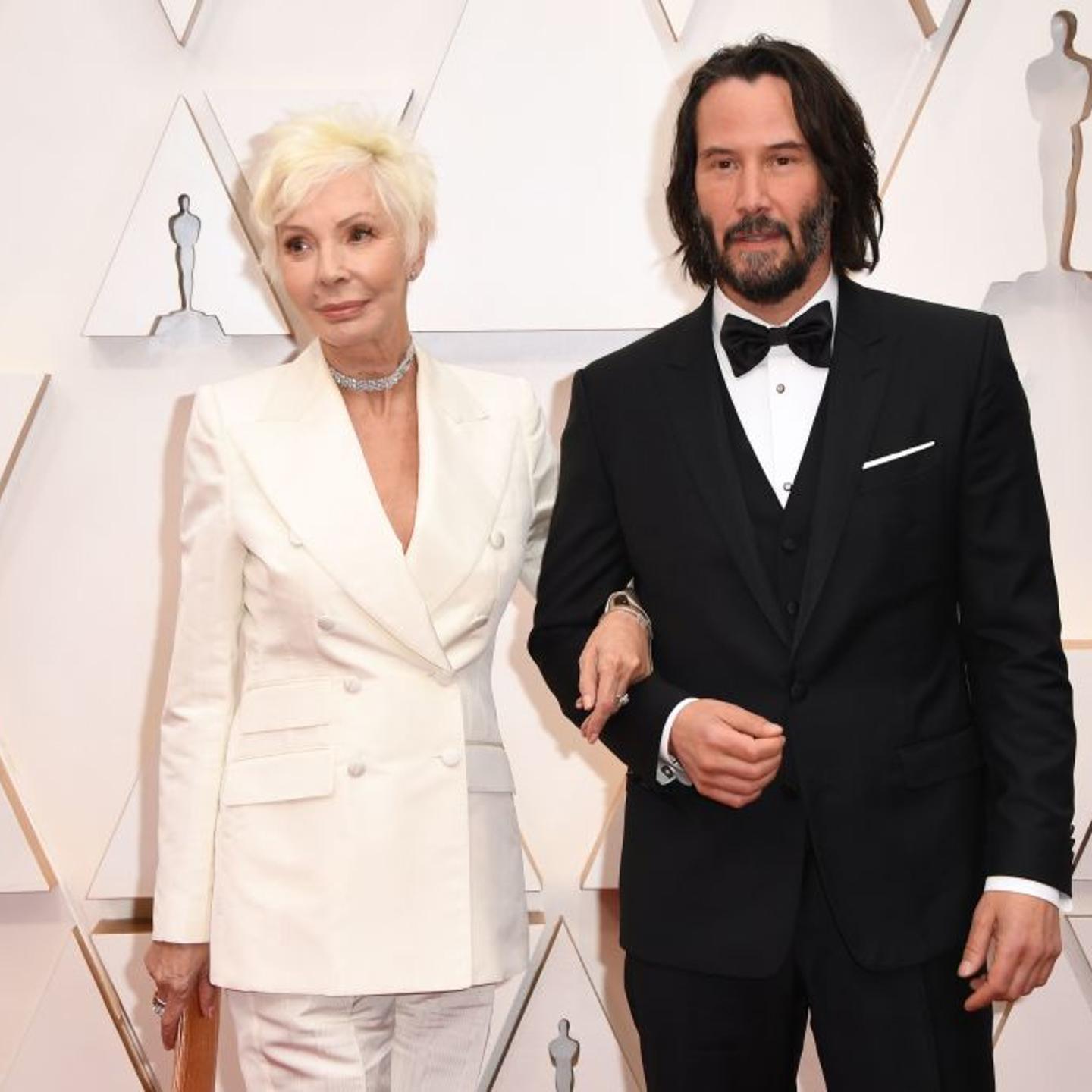 Keanu Reeves and mom at 2020 Oscars