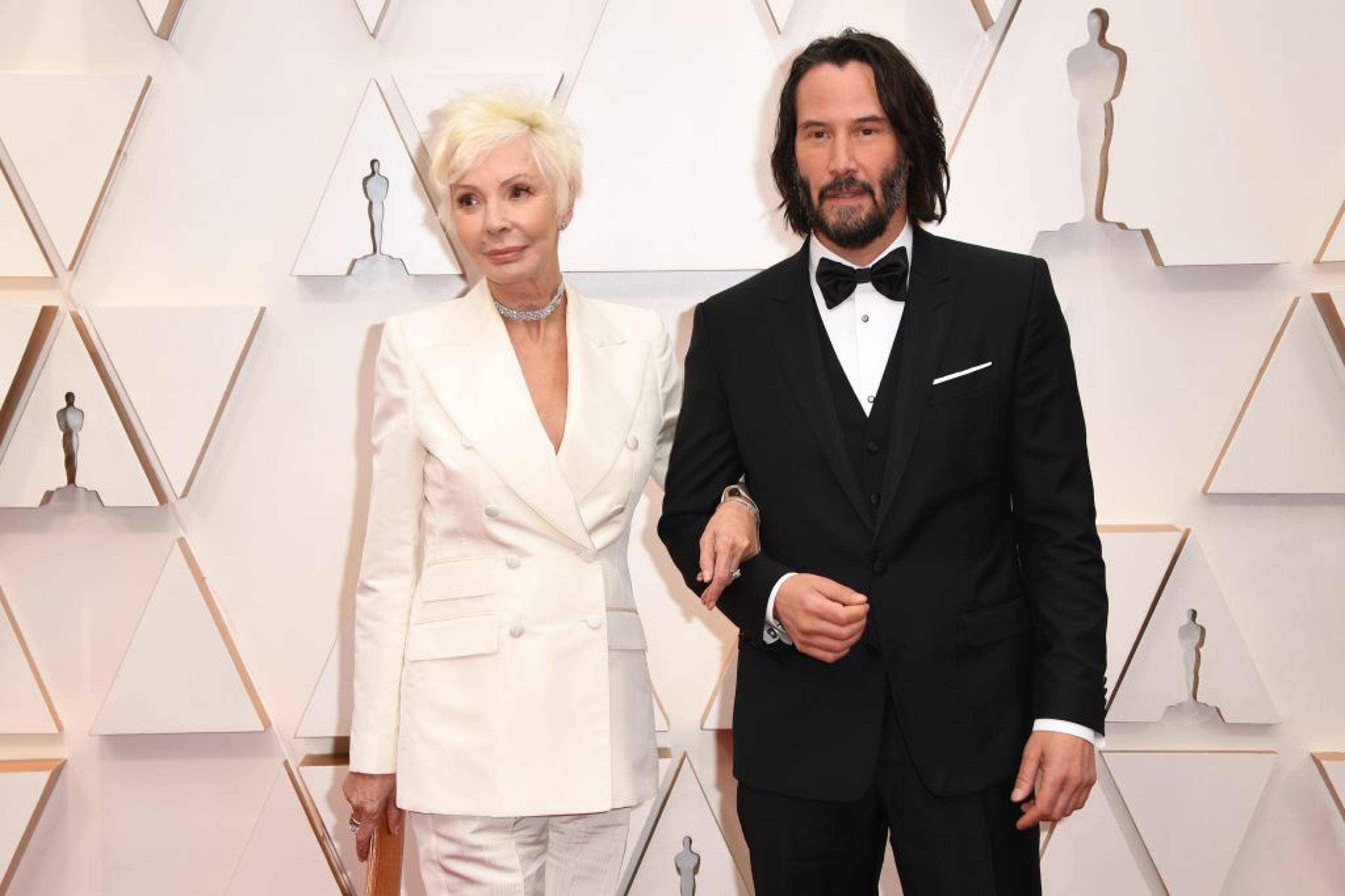 Keanu Reeves and mom at 2020 Oscars