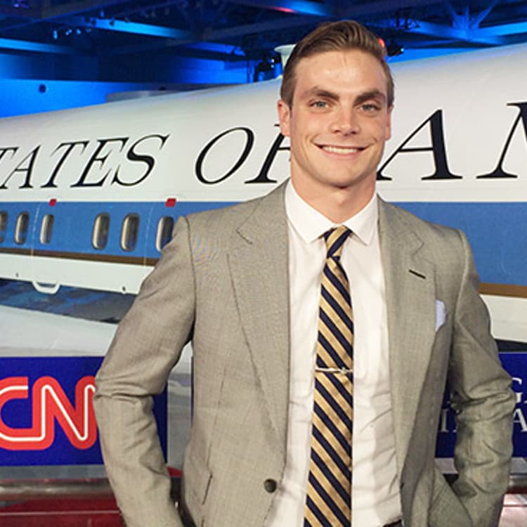 Gregory Caruso went viral as the "Hot Debate Guy" during the second Republican debate in September 2015.