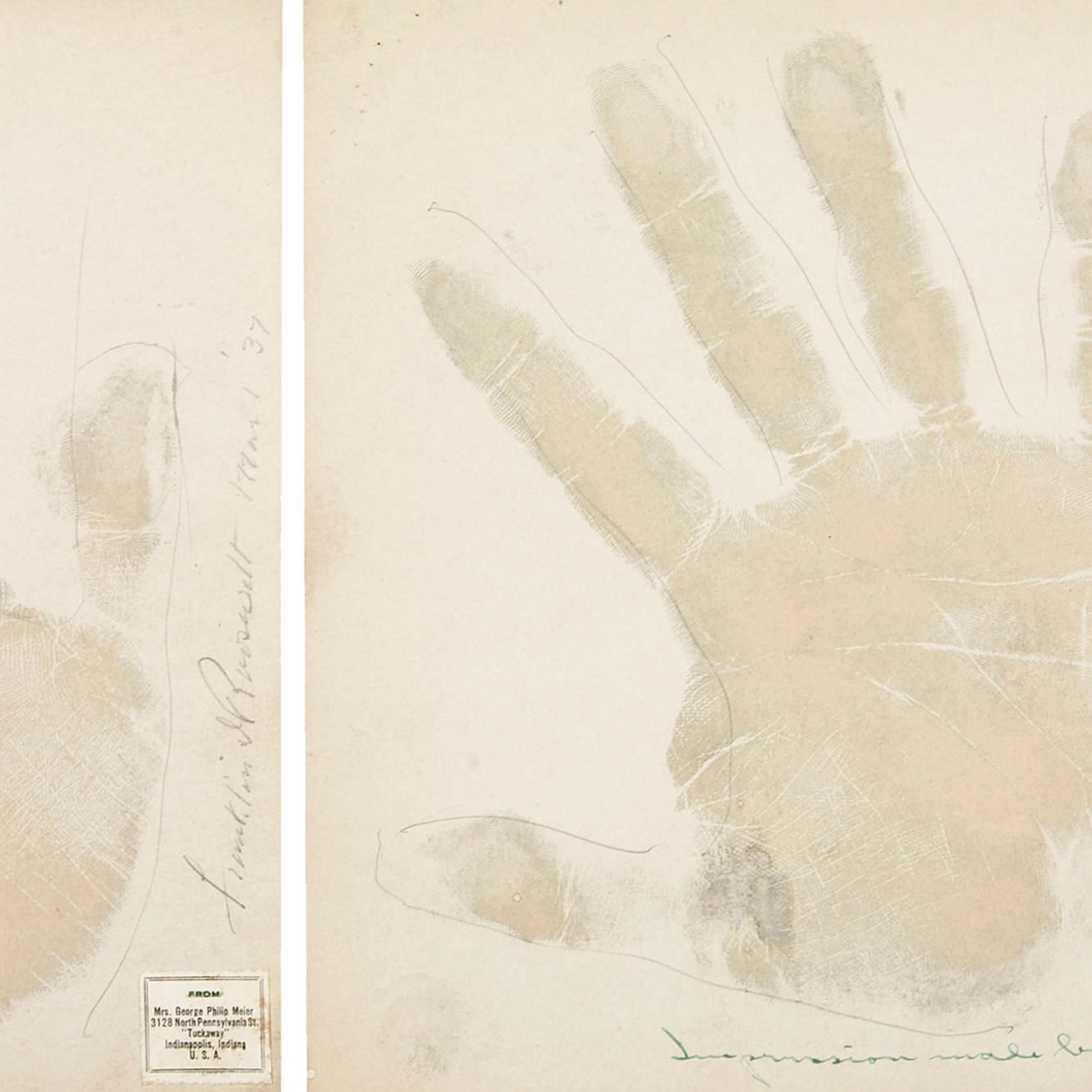FDR's hand-print taken during a 1937 palm-reading session