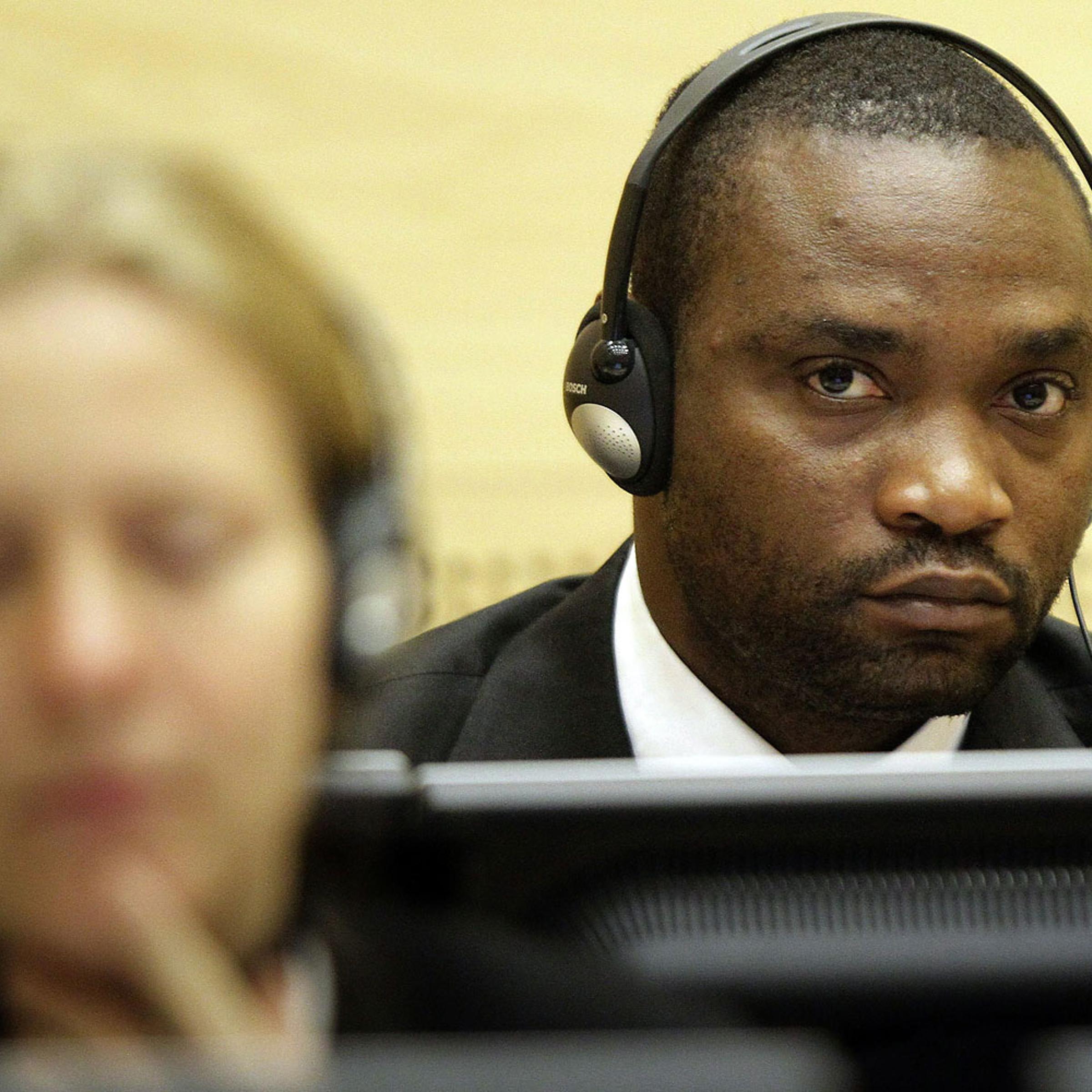 Former Congolese warlord militiaman Germain Katanga sitting in the courtroom of the International Criminal Court in The Hague in 2009.