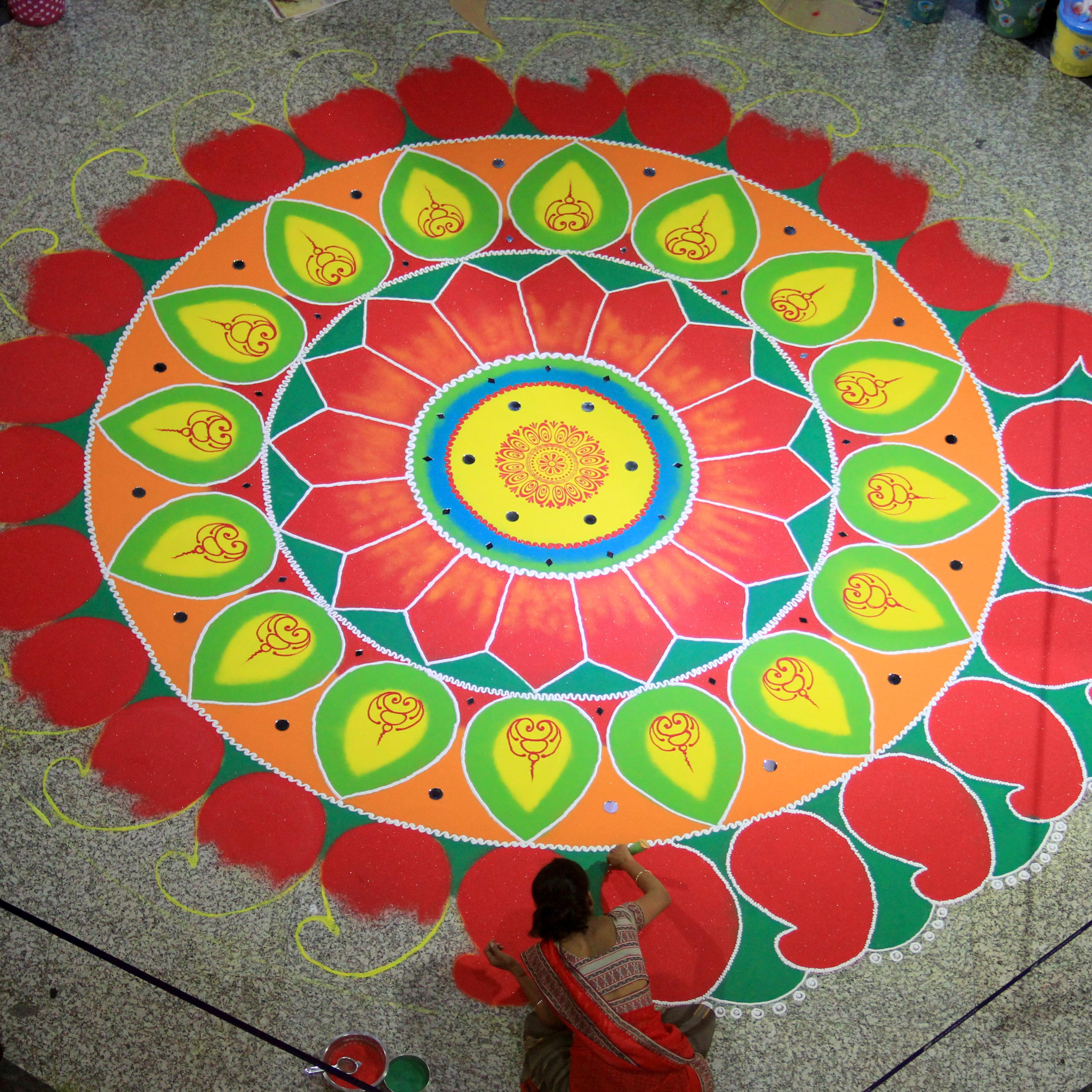 Rangoli for Diwali in Delhi