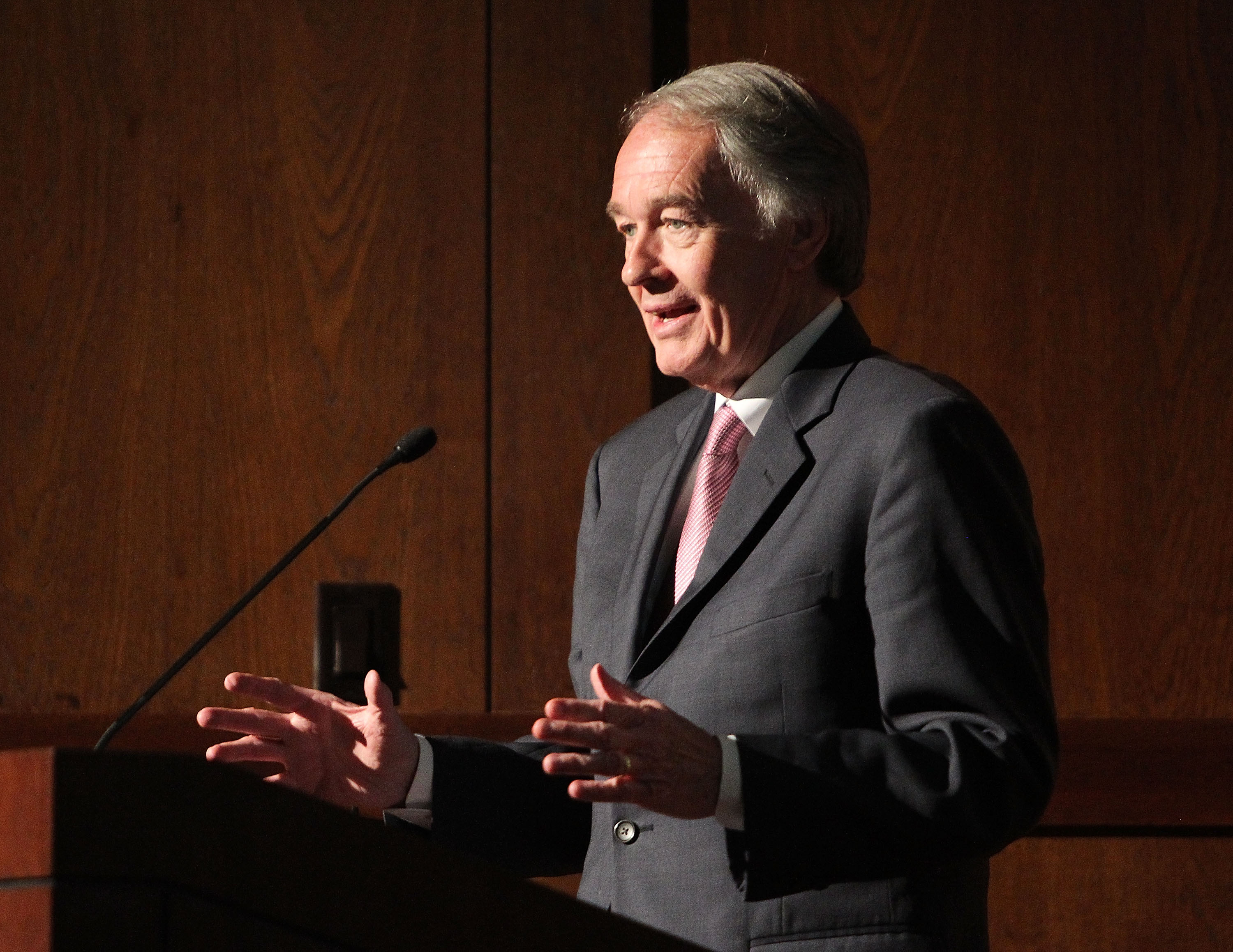 Sen. Ed Markey (D-MA) speaks at the 2015 Peter Benchley Ocean Awards at the Carnegie Institution for Science in Washington, DC, on May 14, 2015.