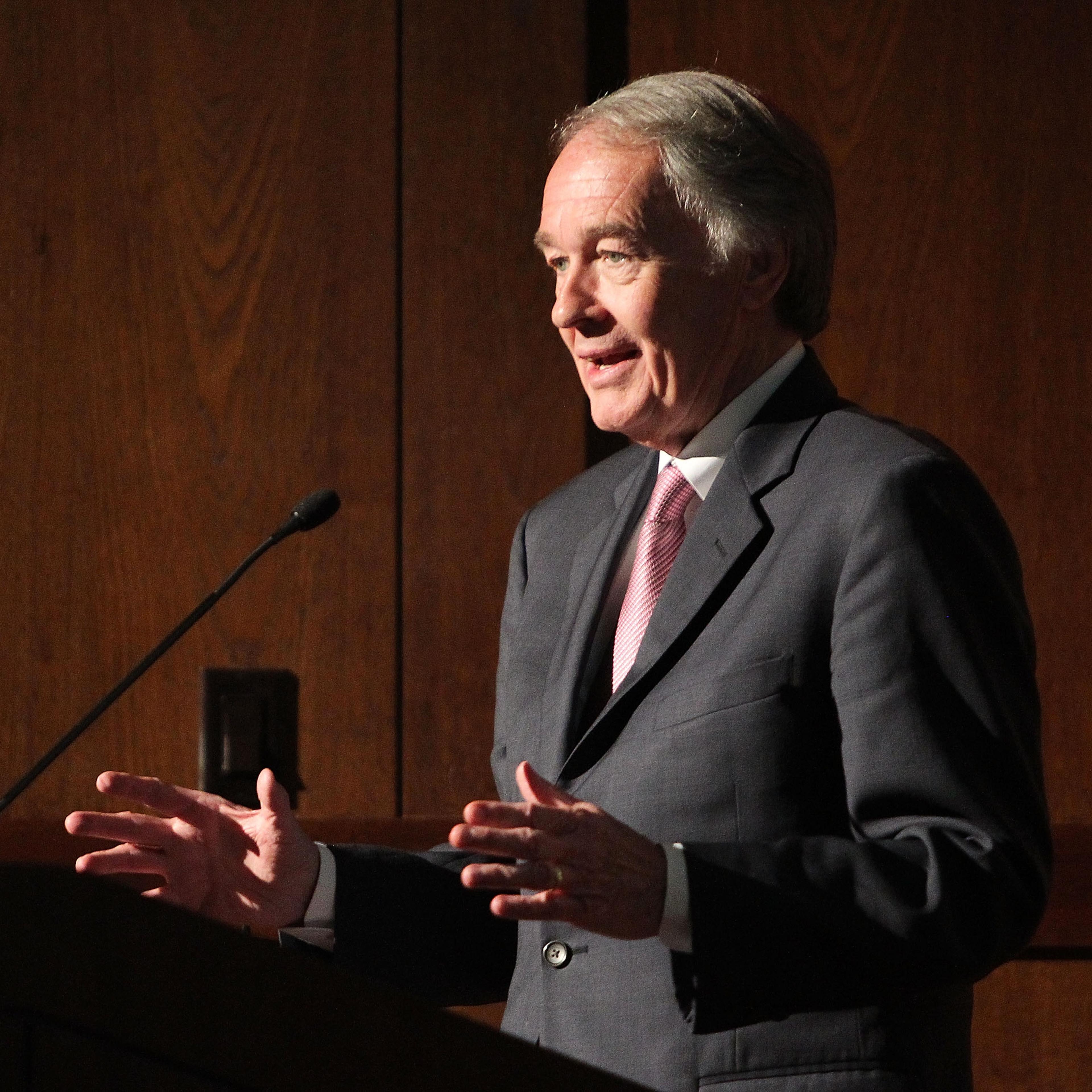 Sen. Ed Markey (D-MA) speaks at the 2015 Peter Benchley Ocean Awards at the Carnegie Institution for Science in Washington, DC, on May 14, 2015.