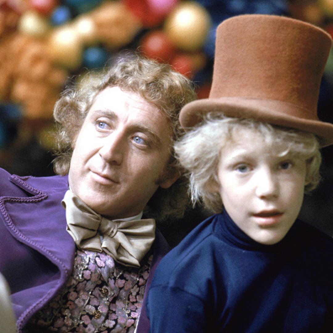 Gene Wilder as Willy Wonka and Peter Ostrum as Charlie Bucket on the set of the fantasy film Willy Wonka & the Chocolate Factory