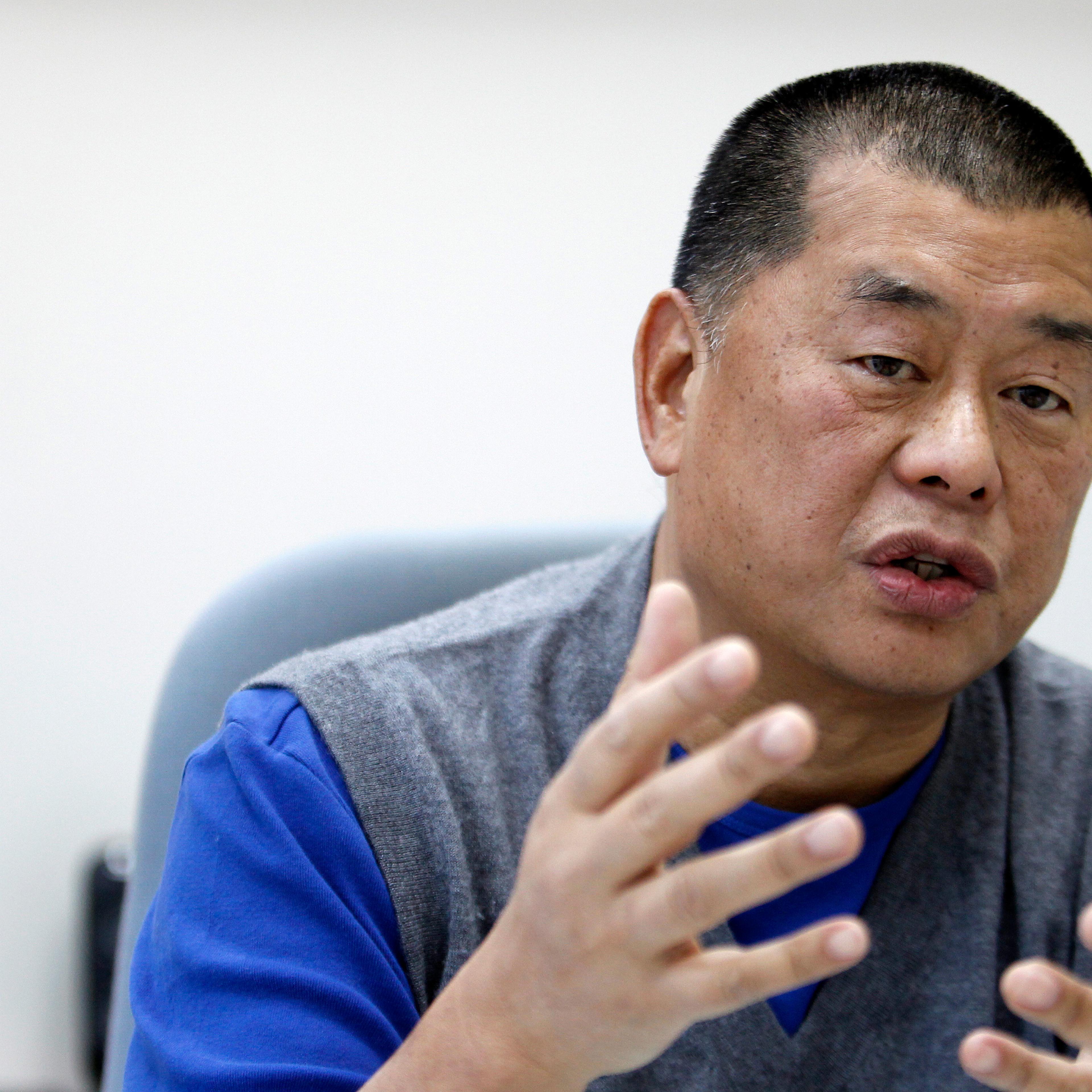 Jimmy Lai, chairman and founder of Next Media, speaks during an exclusive interview with Reuters in Taipei