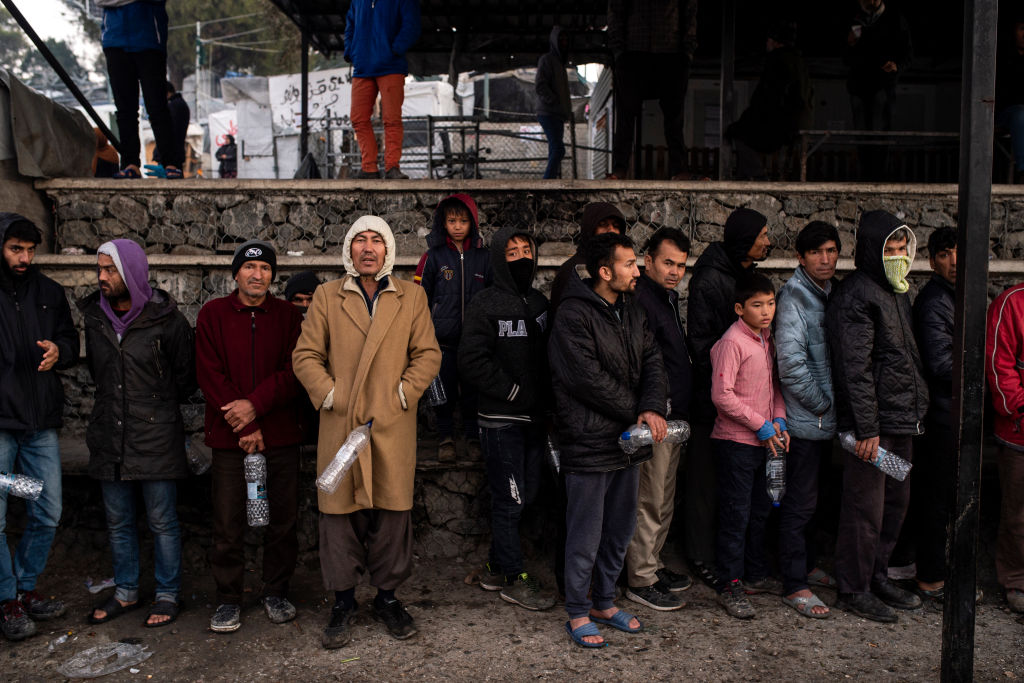 Refugees on Lesbos.
