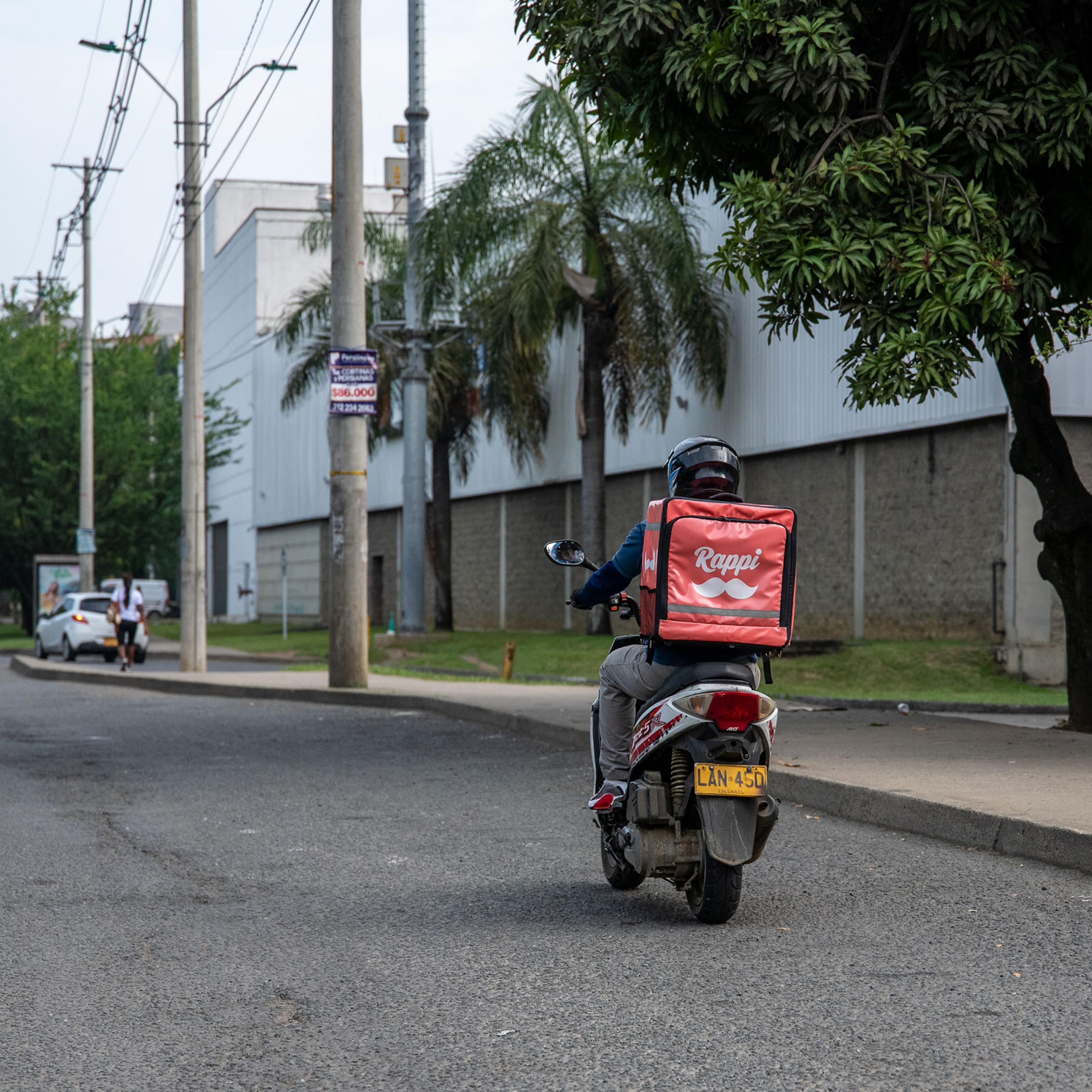A Rappi food delivery courier in Cali, Colombia, on May 27, 2023.