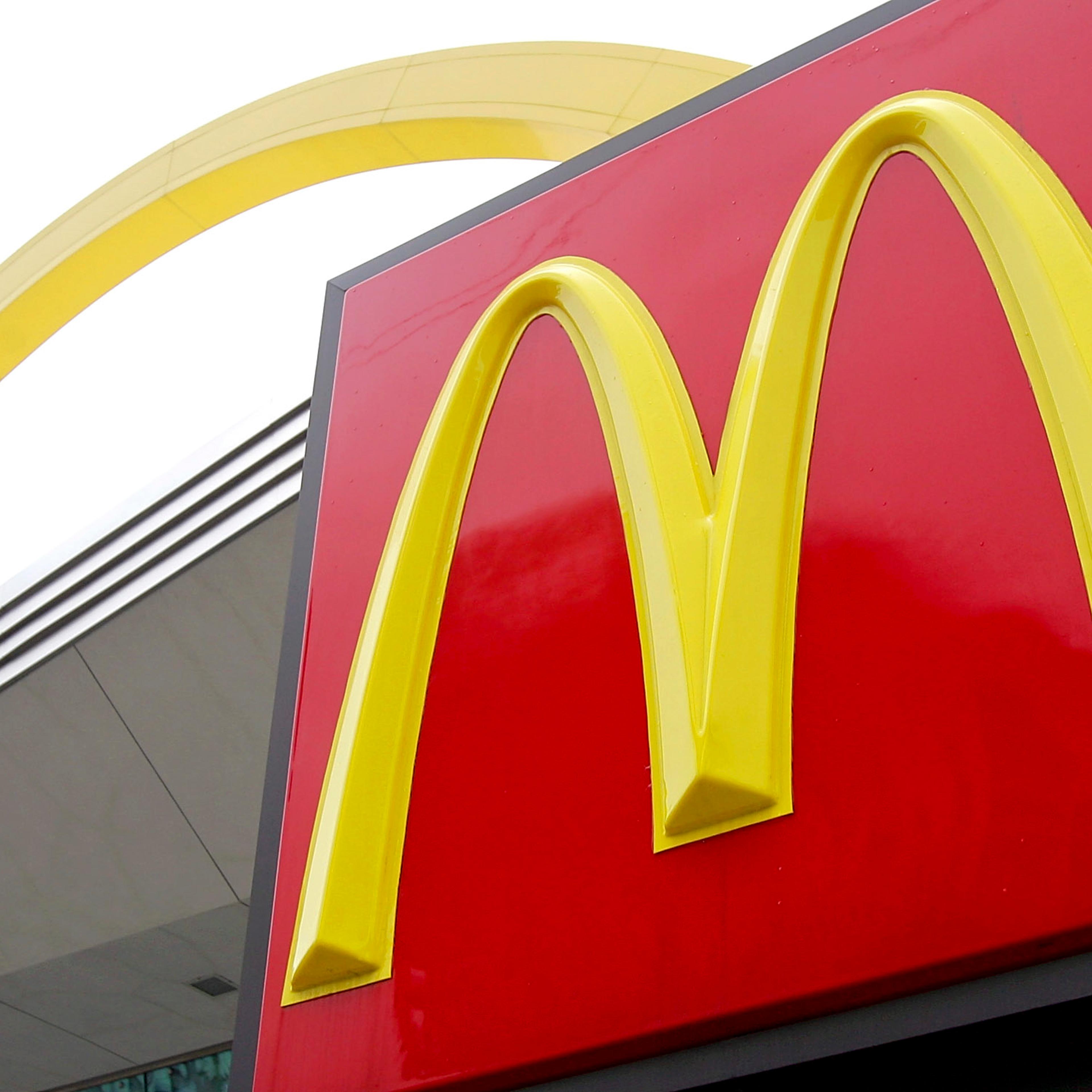 The McDonald's arches logo is displayed outside a McDonald's