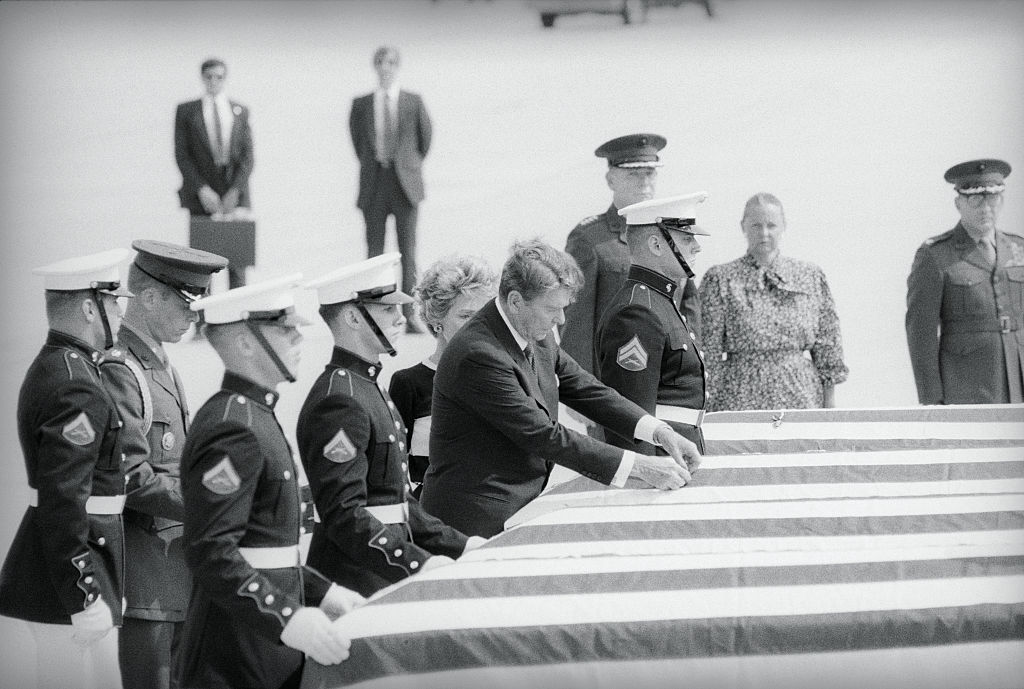 Ronald Reagan Presiding over Purple Heart Dedications