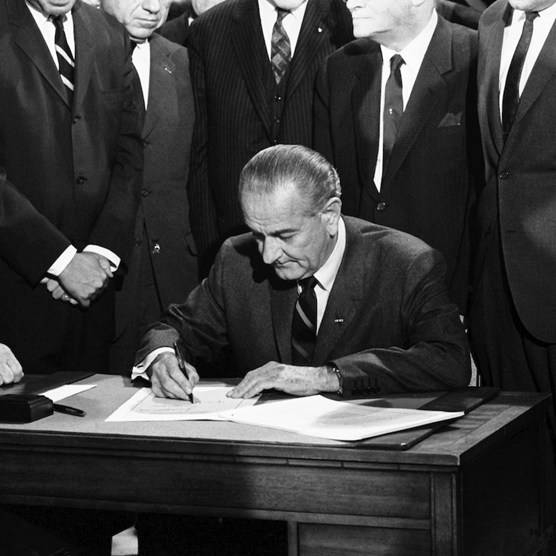 LBJ Signs Civil Rights Bill