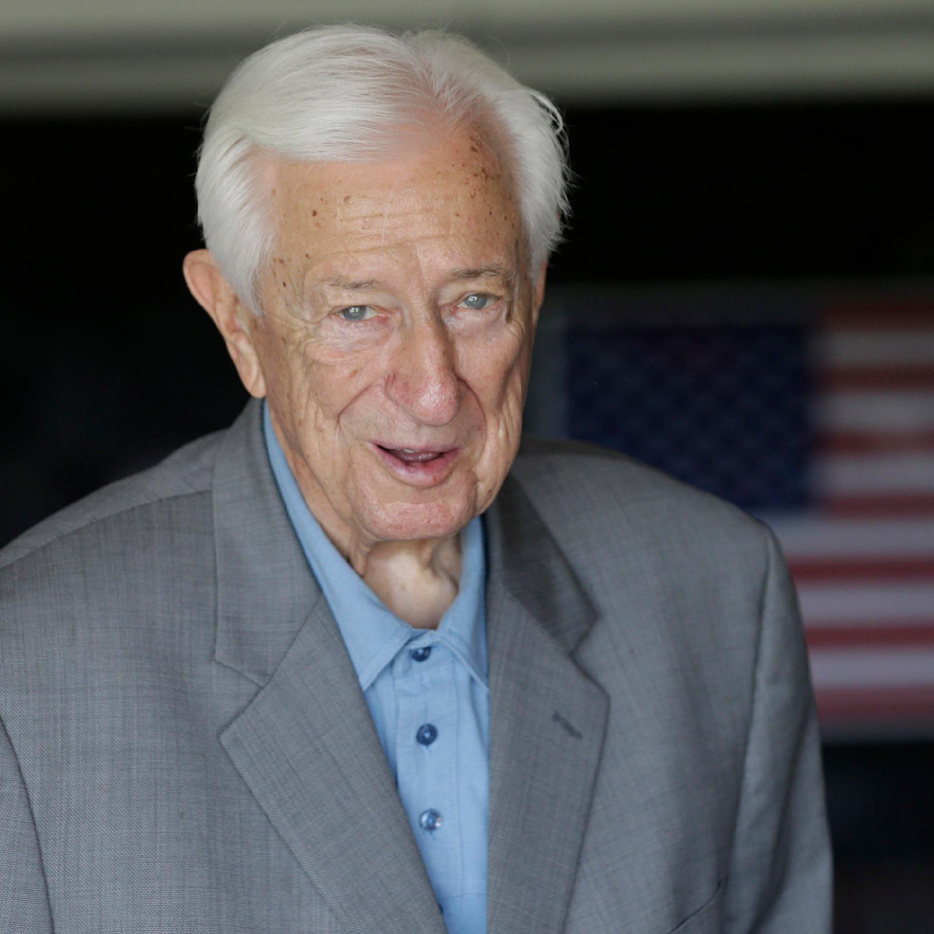 Congressman Ralph Hall smiles during a tour of his home in Rockwall, Tx, May 27, 2014.