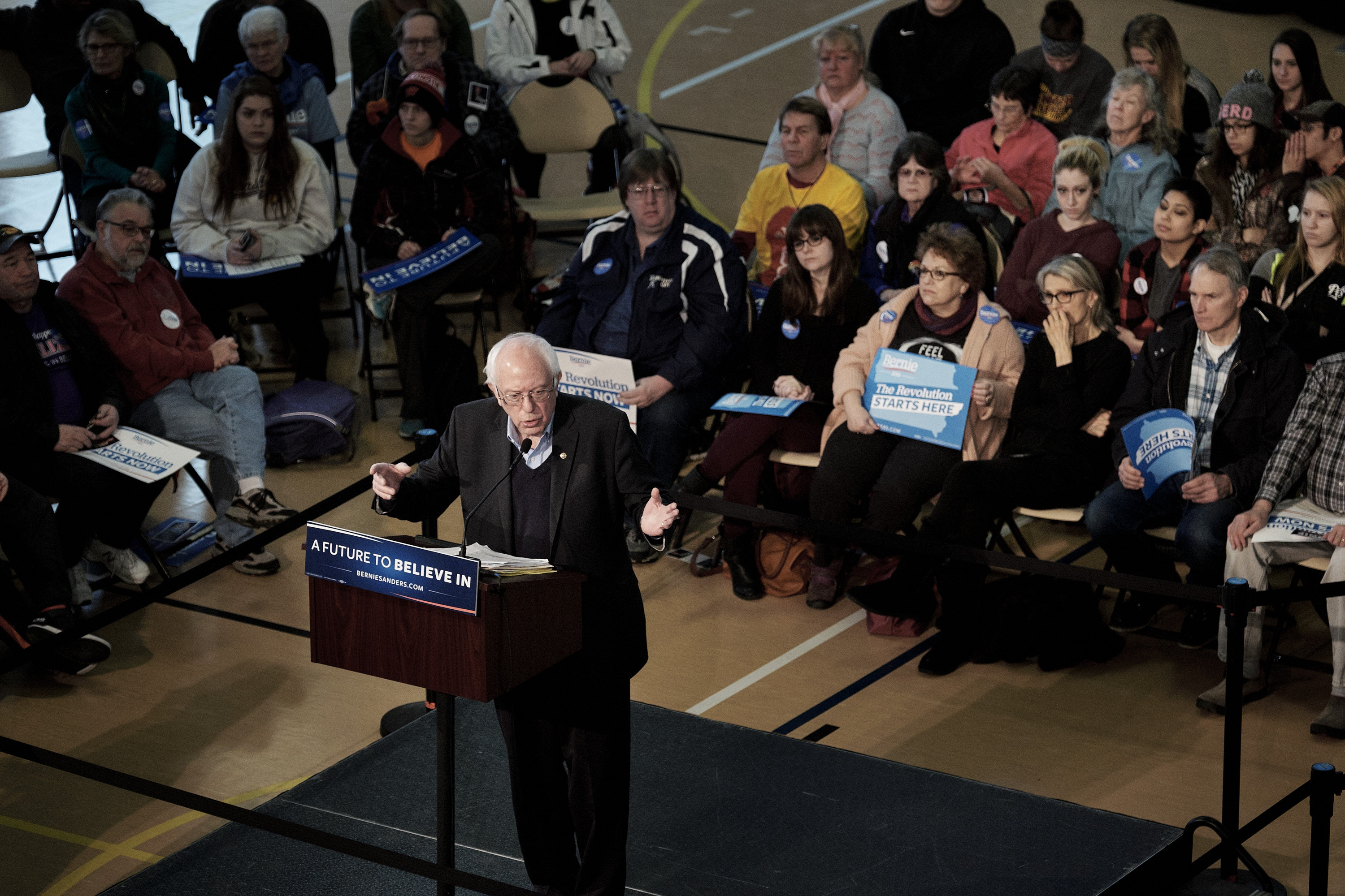 Presidential Candidate Bernie Sanders Holds Iowa Campaign Stops
